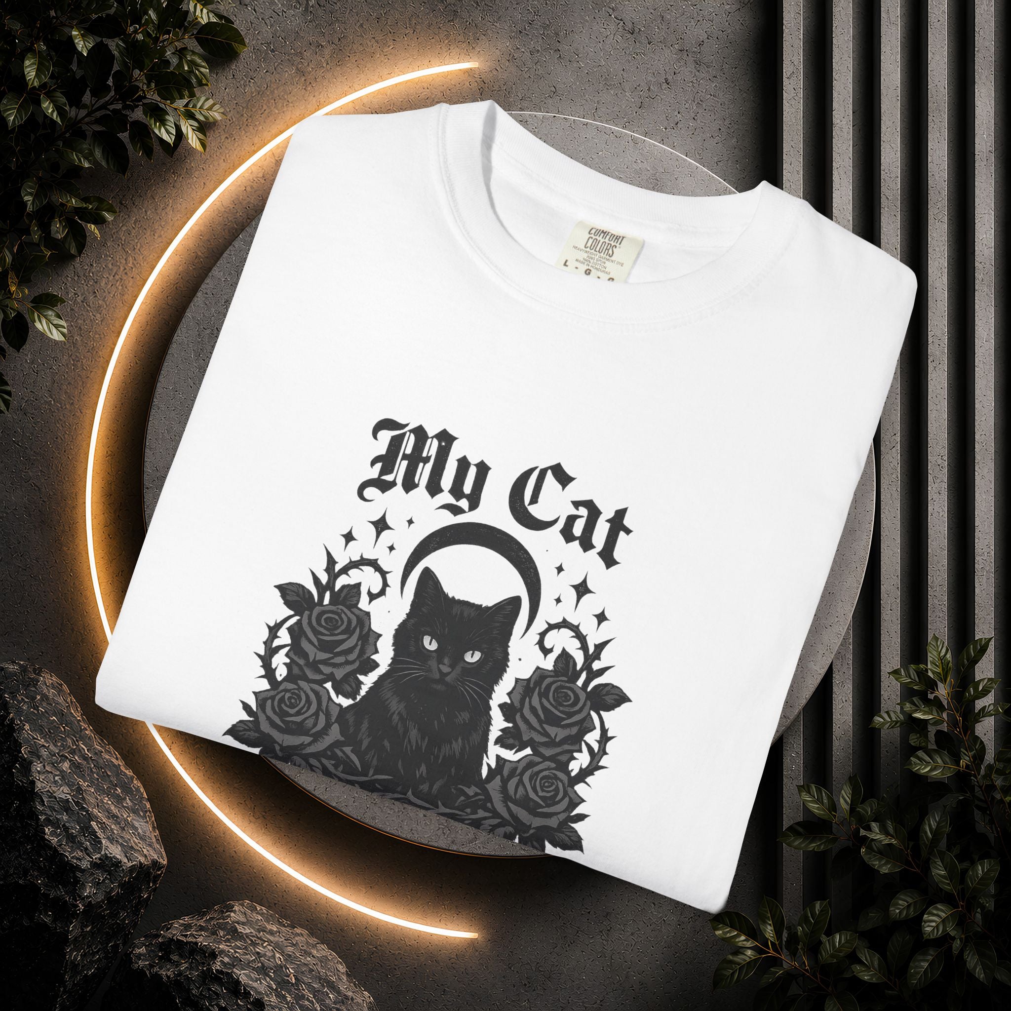 My Cat Is My Familiar T-Shirt — Gothic Cat Witch Tee