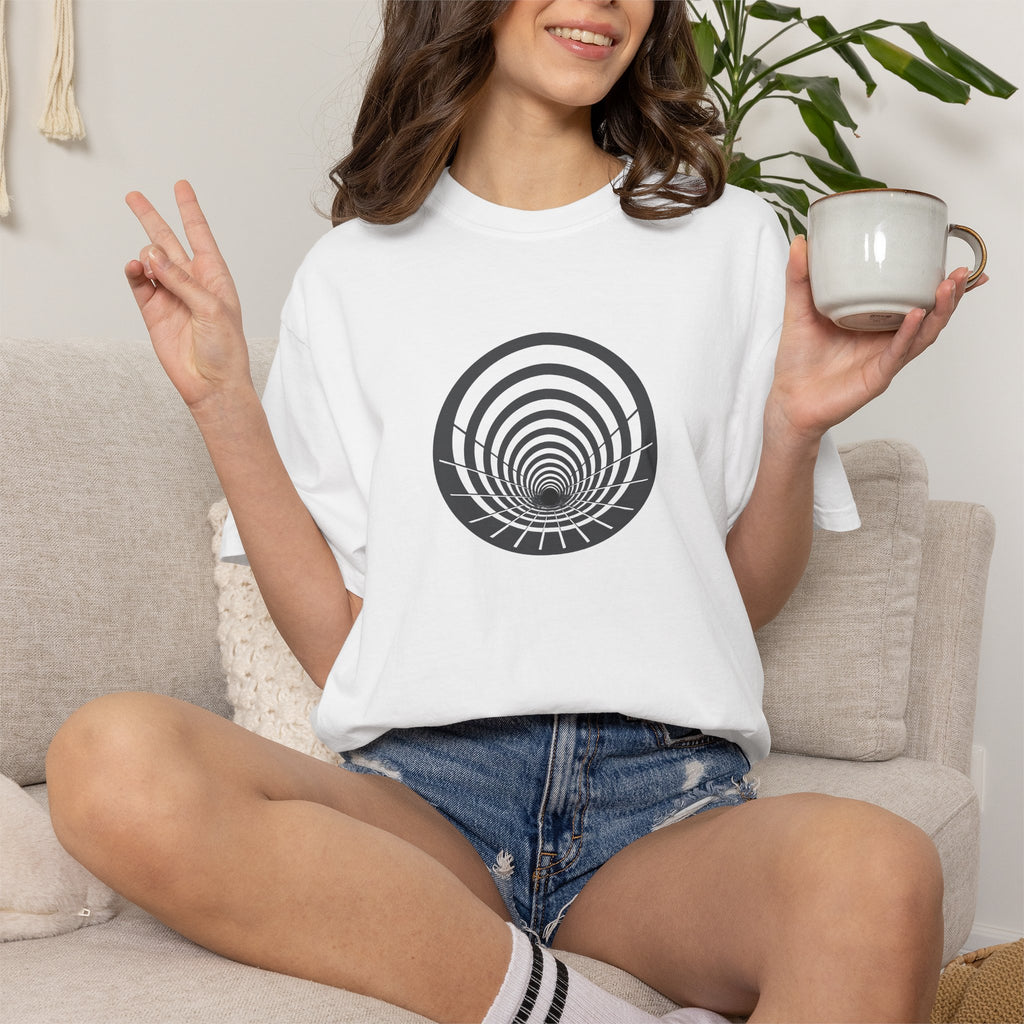 Optical Vortex Graphic T-Shirt — Spiral Tunnel Illusion Tee