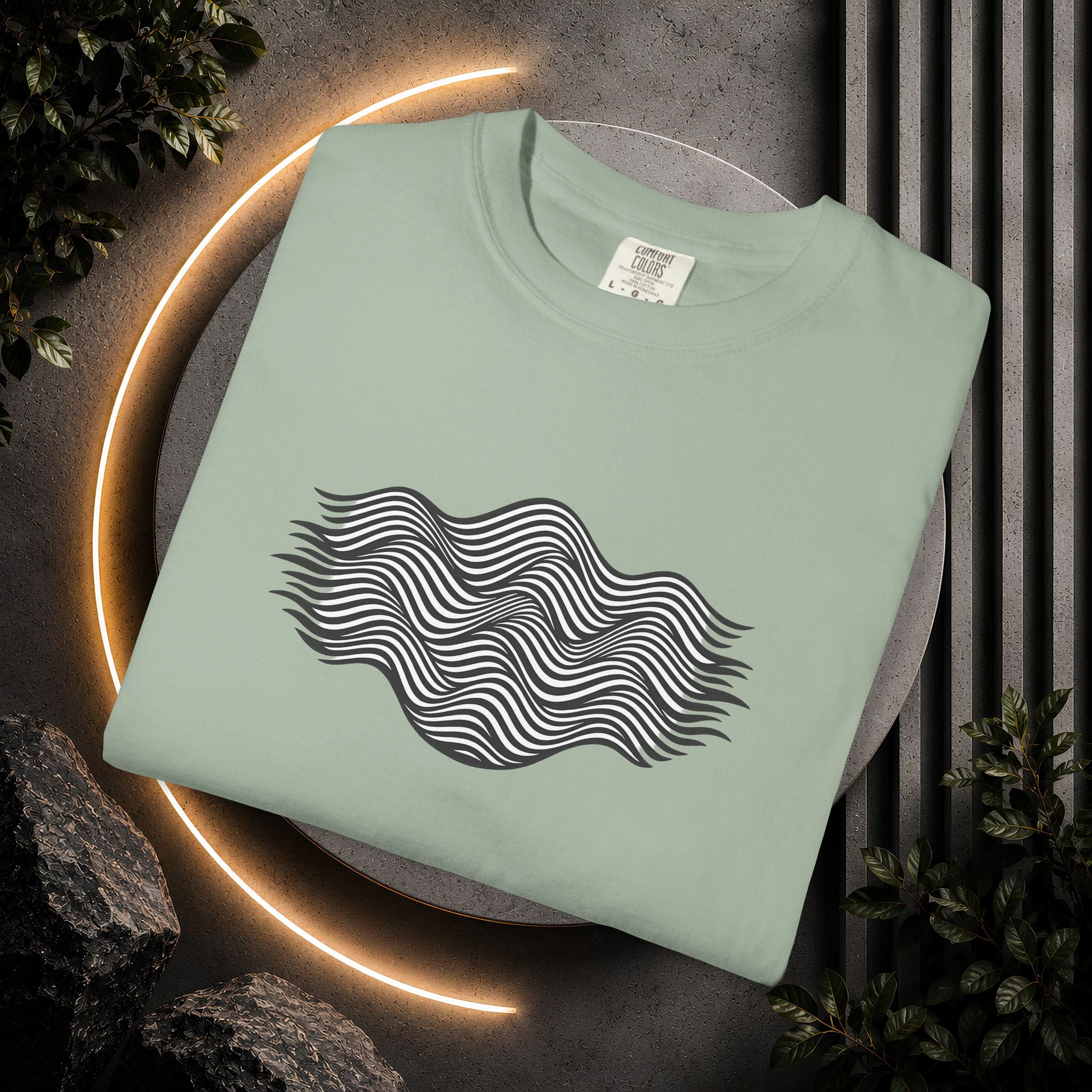 Minimal Wave Graphic T-Shirt — Abstract Line Art Tee