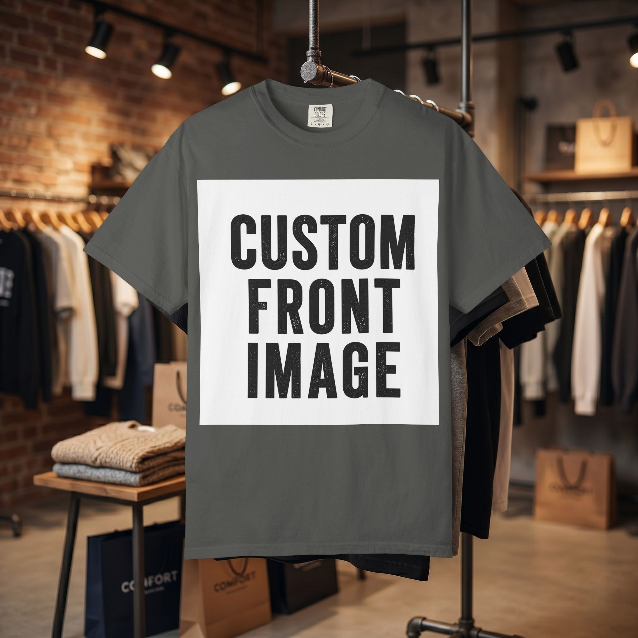 Custom Square Image Front T-Shirt - Add Your Own Image