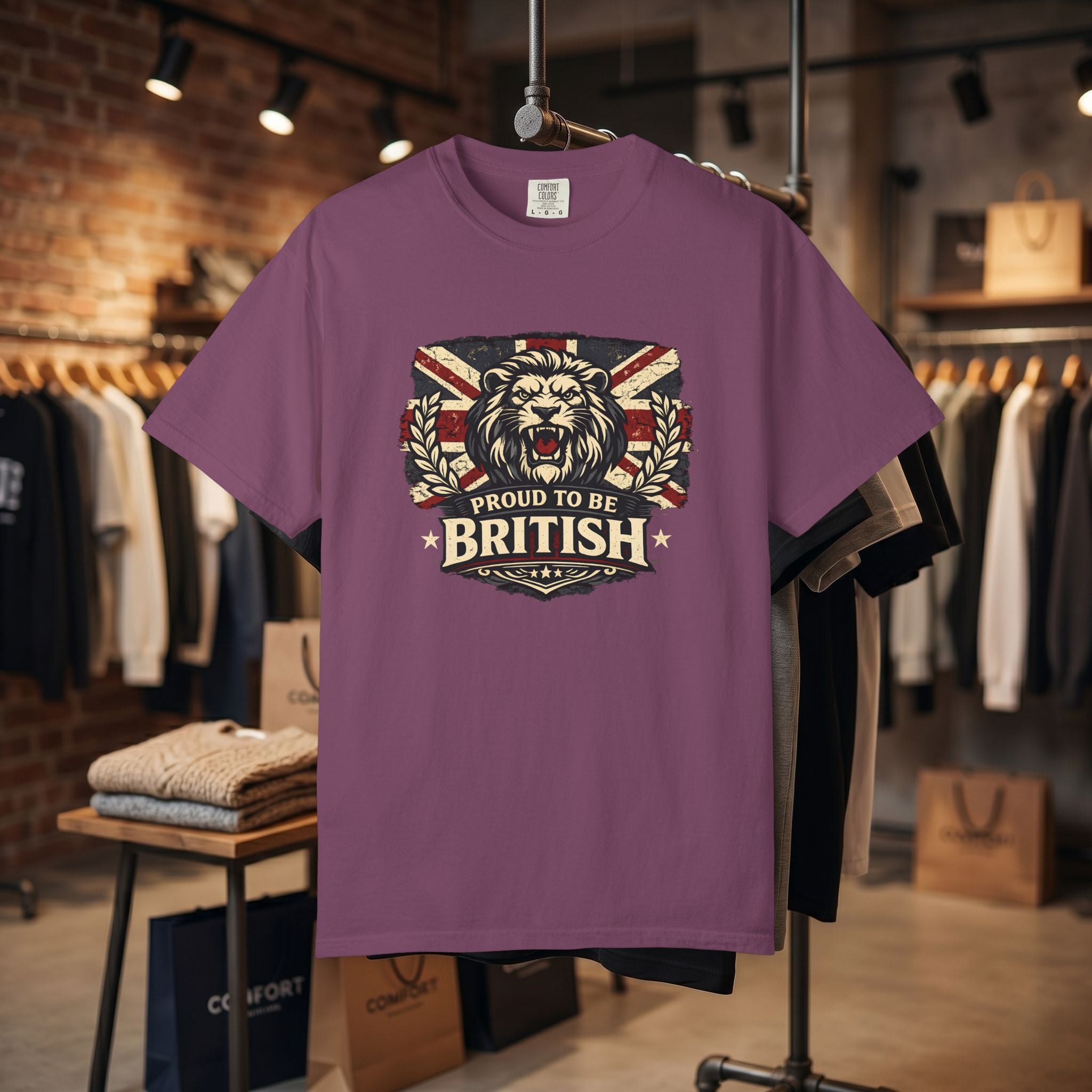 British Lion T-Shirt — "Proud to Be British" Union Jack Graphic Tee