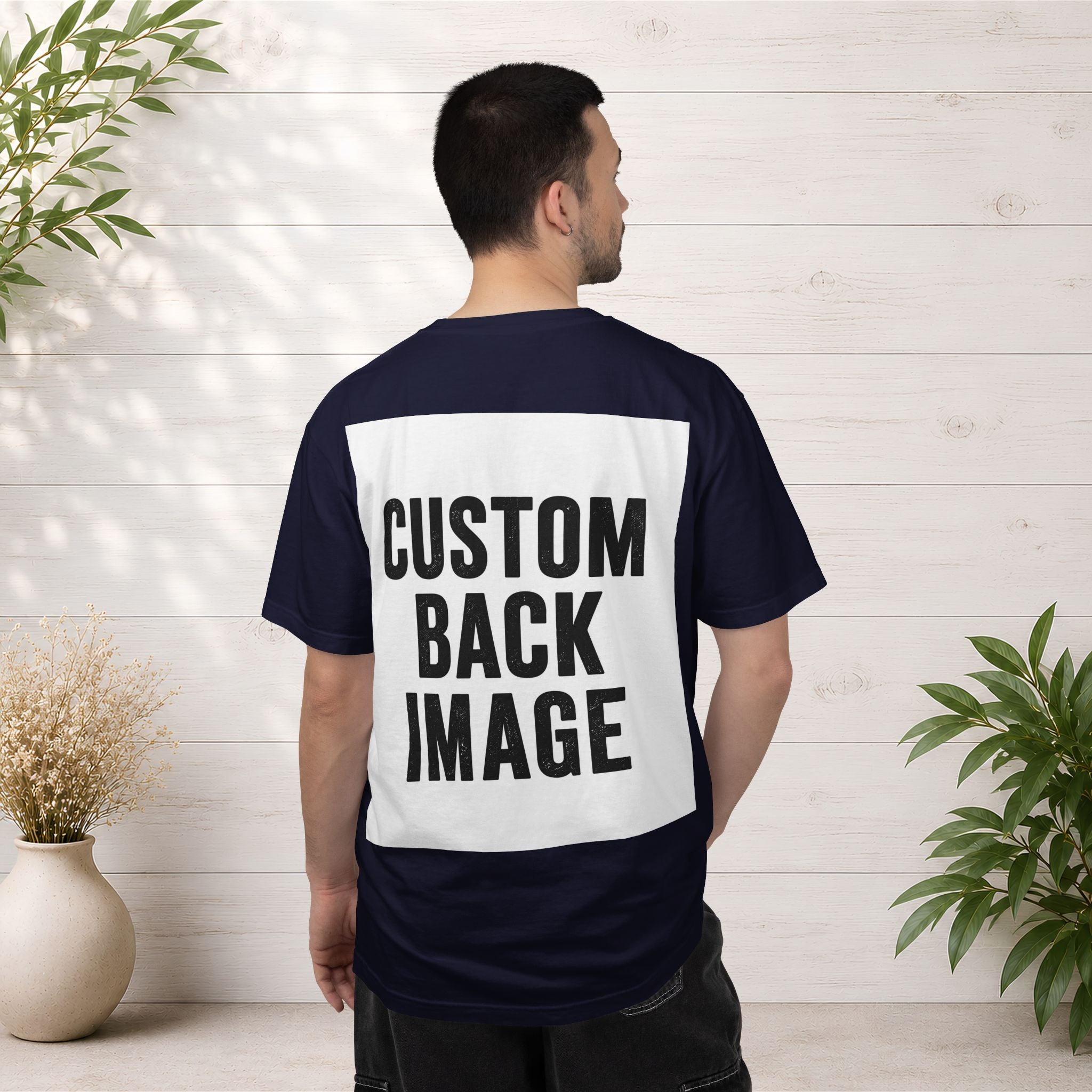 Custom Image Back T-Shirt - Add Your Own Image