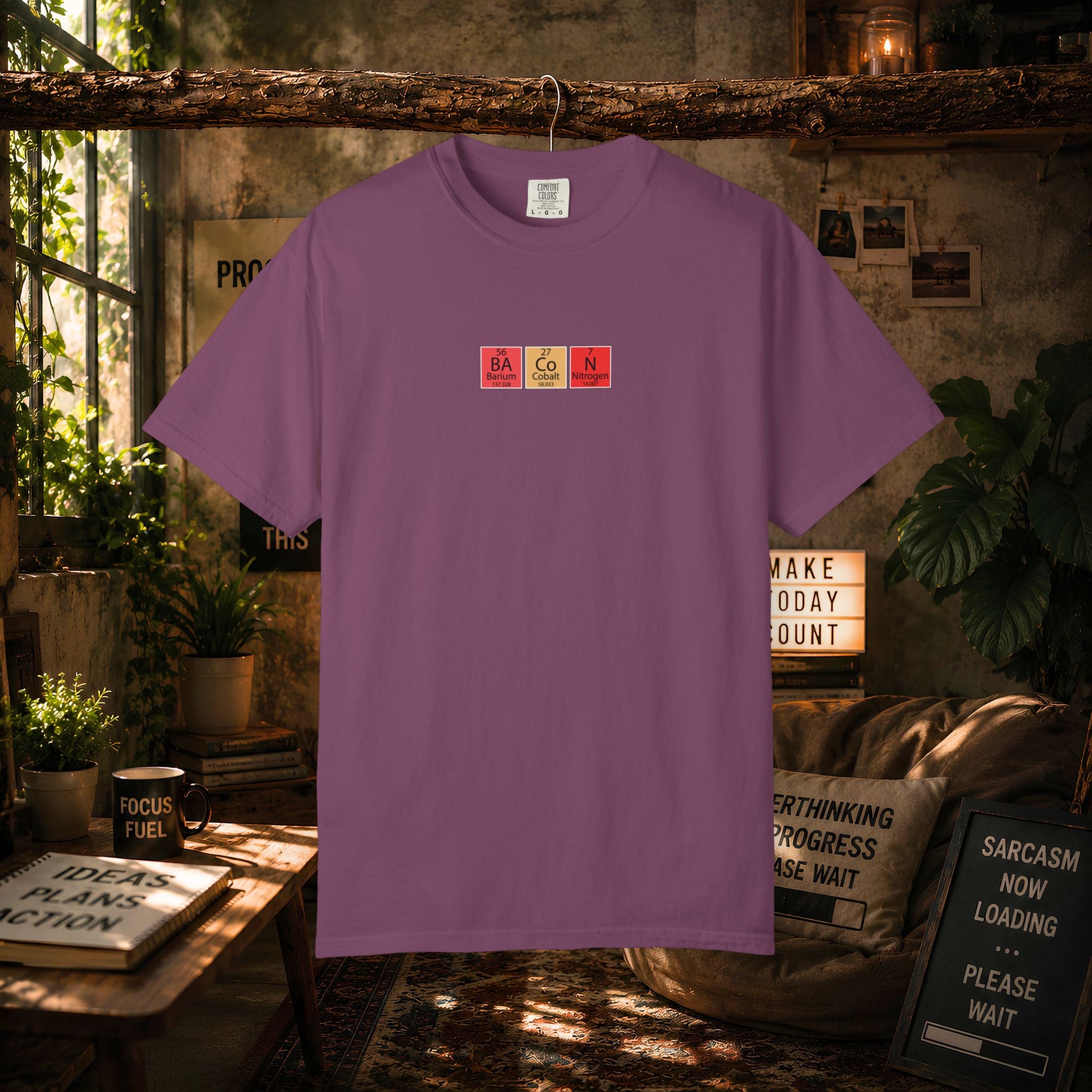 Bacon Chemistry T-Shirt — Periodic Table Style Food Graphic Tee
