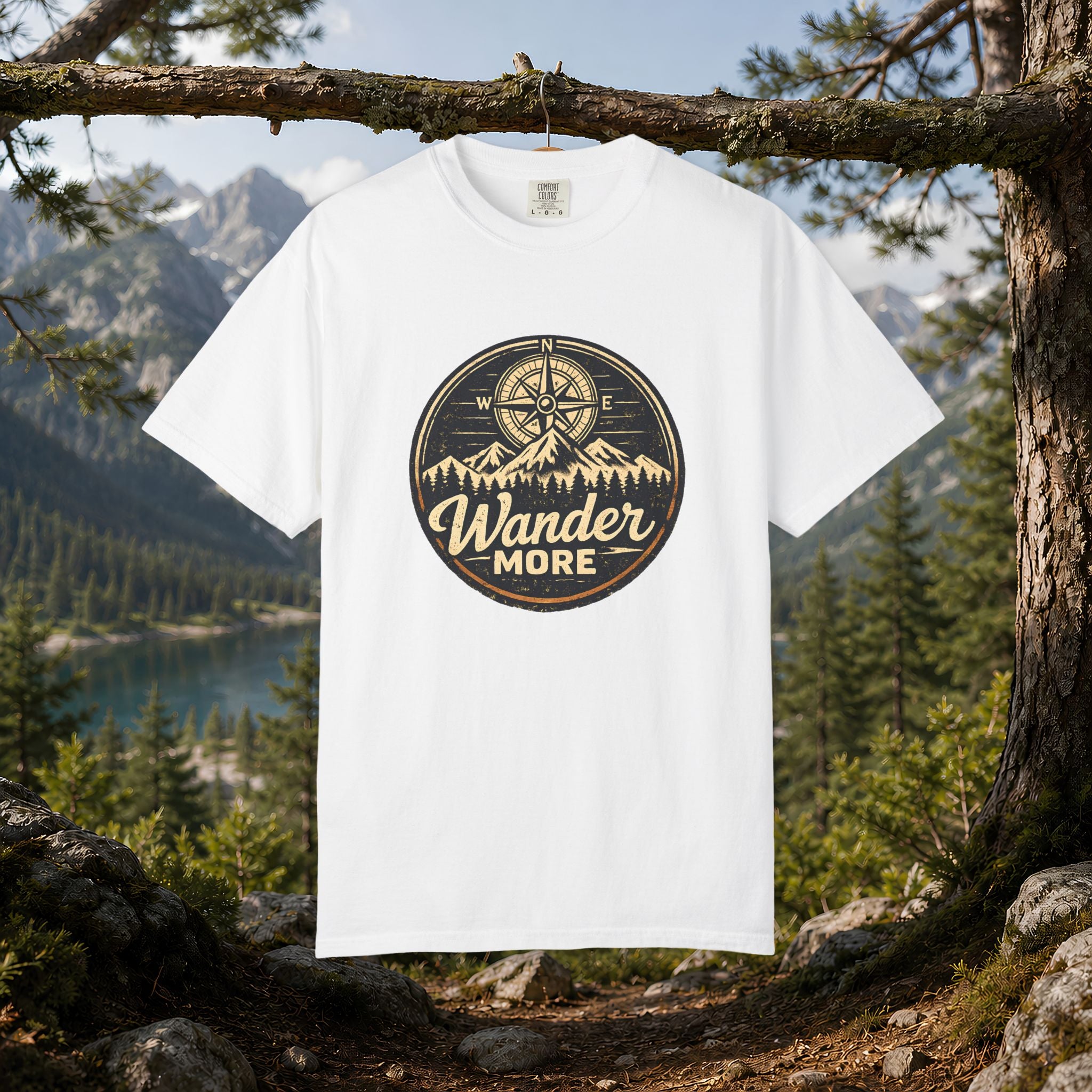 Wander More T-Shirt — Adventure Compass Graphic Tee