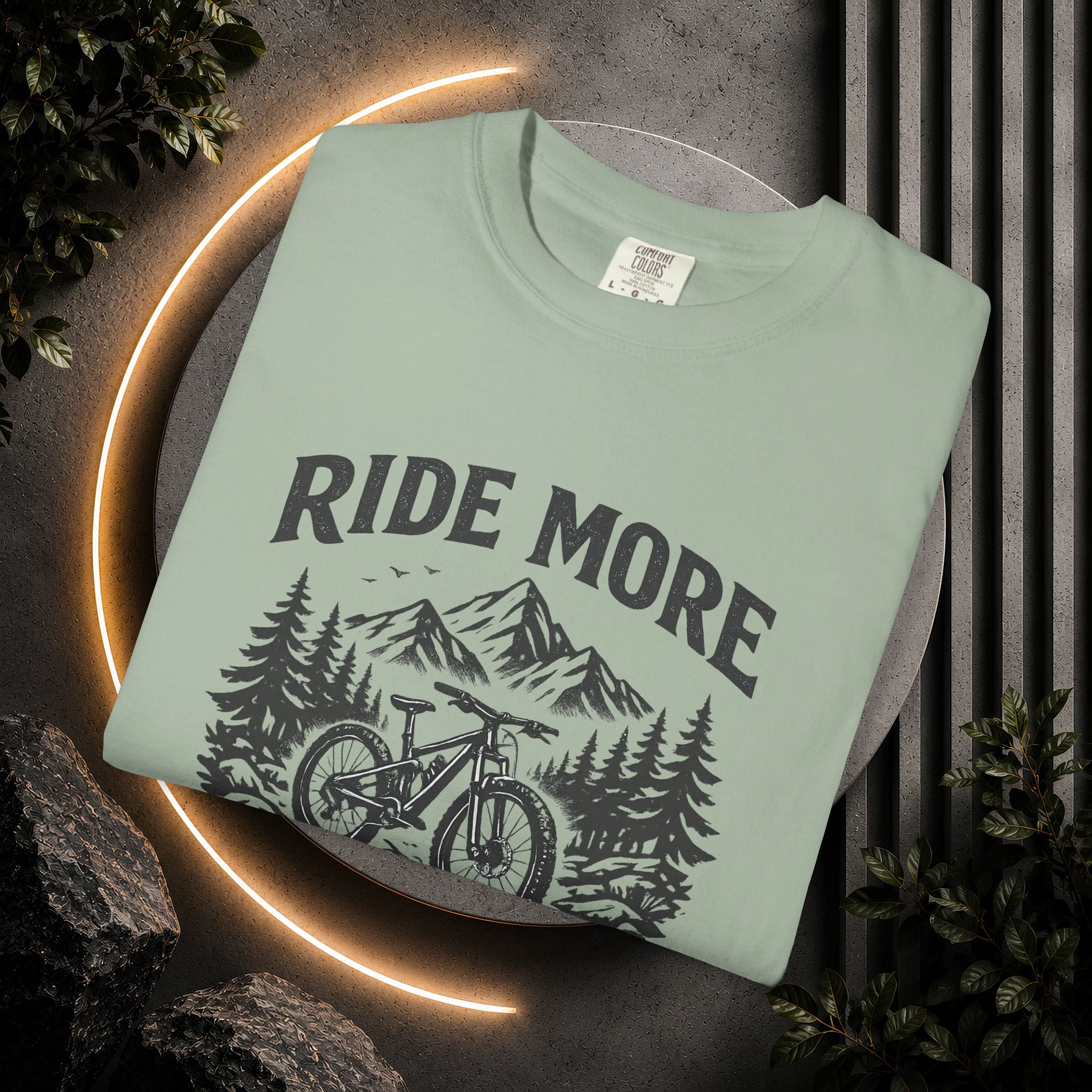 Ride More Worry Less T-Shirt — Mountain Bike Adventure Tee