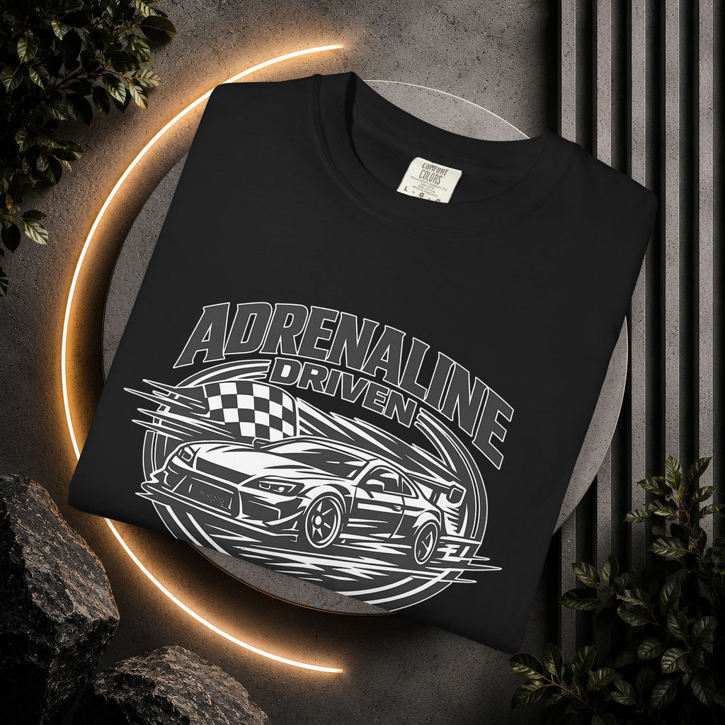 Adrenaline Driven Racing Tee — Street Race Car Graphic T-Shirt