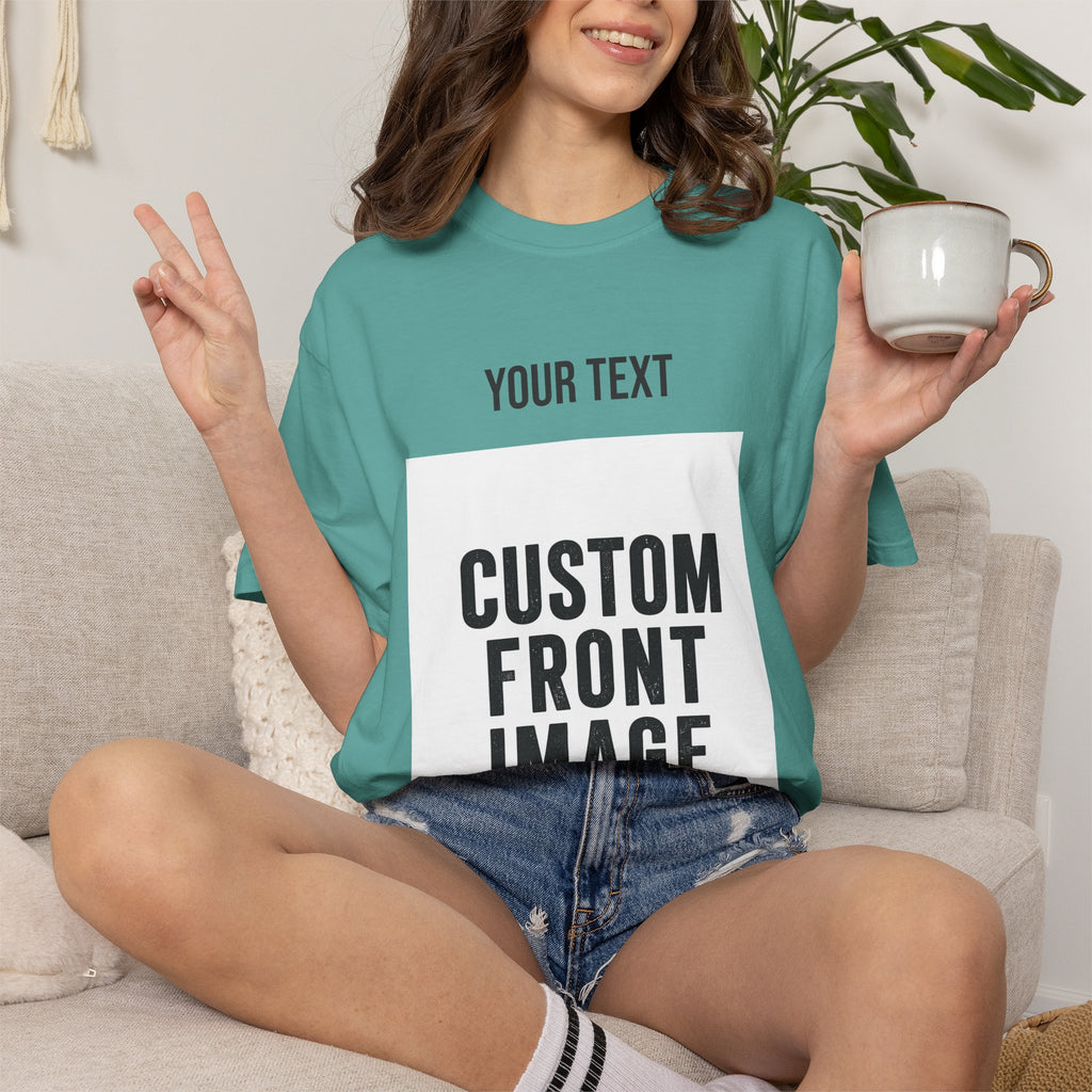 Custom Front Portrait Print T-Shirt — Personalized Text & Image Tee