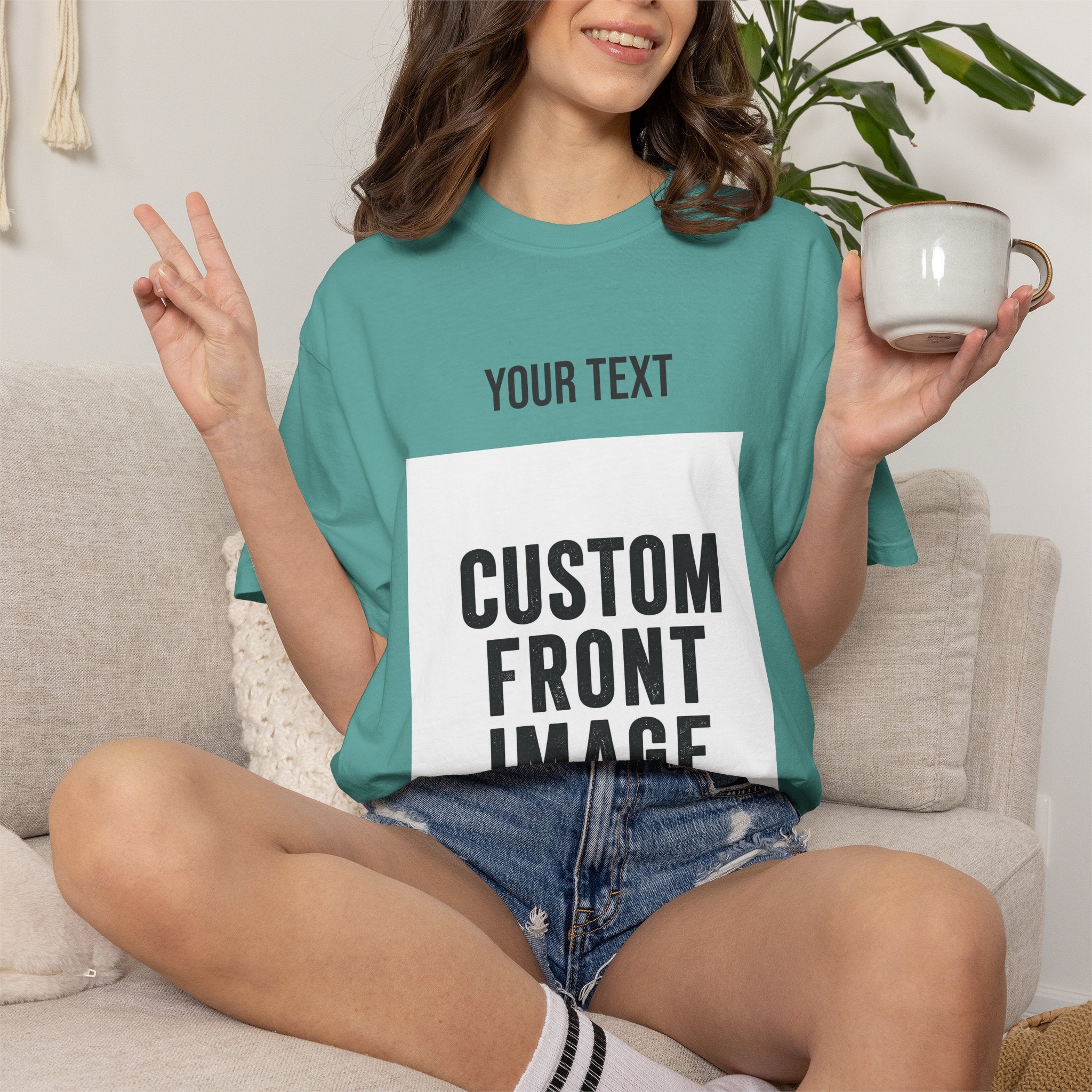 Custom Front Portrait Print T-Shirt — Personalized Text & Image Tee