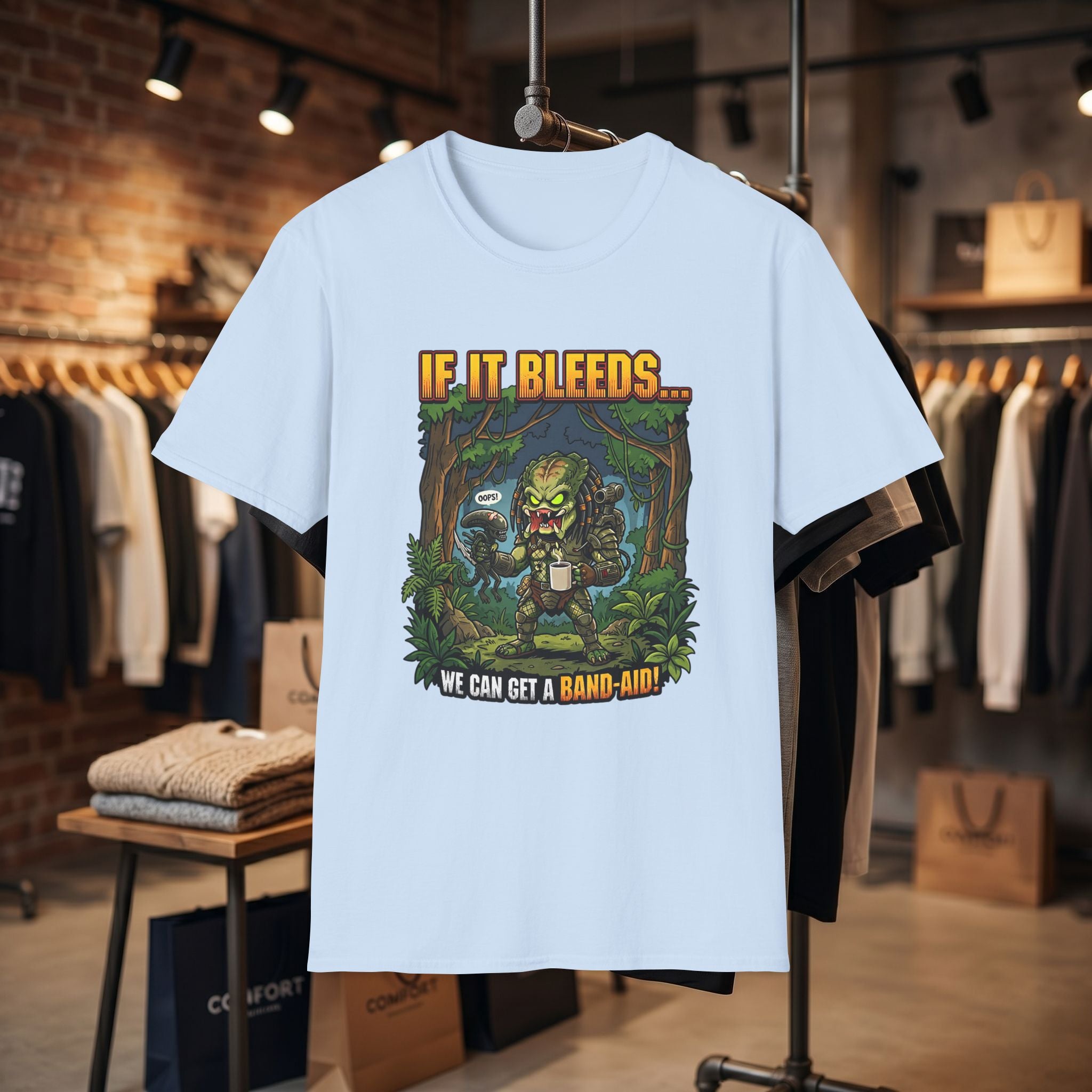 Predator "If It Bleeds" Forest Design T-Shirt | Horror Movie Character