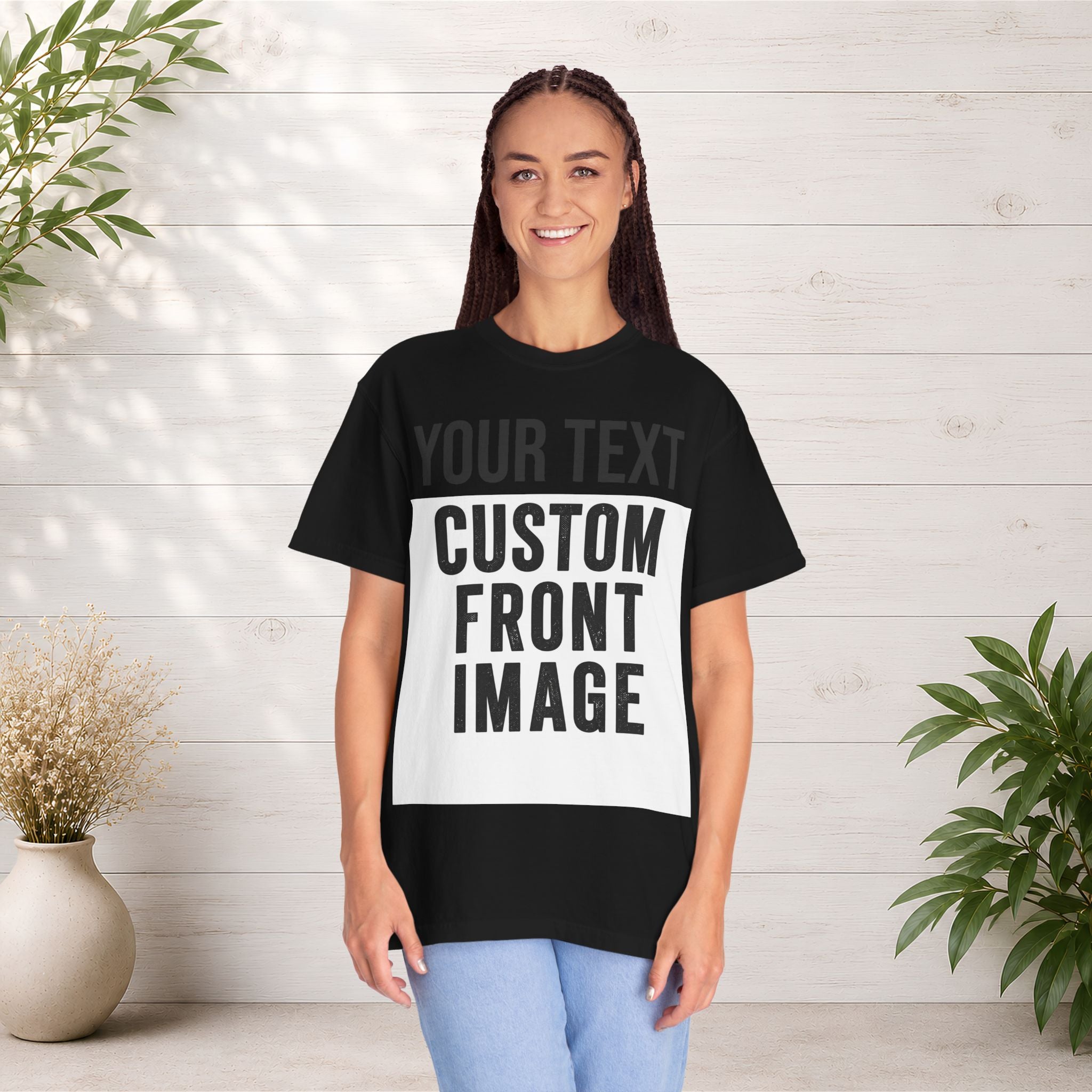 Custom Front Print T-Shirt — Personalized Text & Image Tee