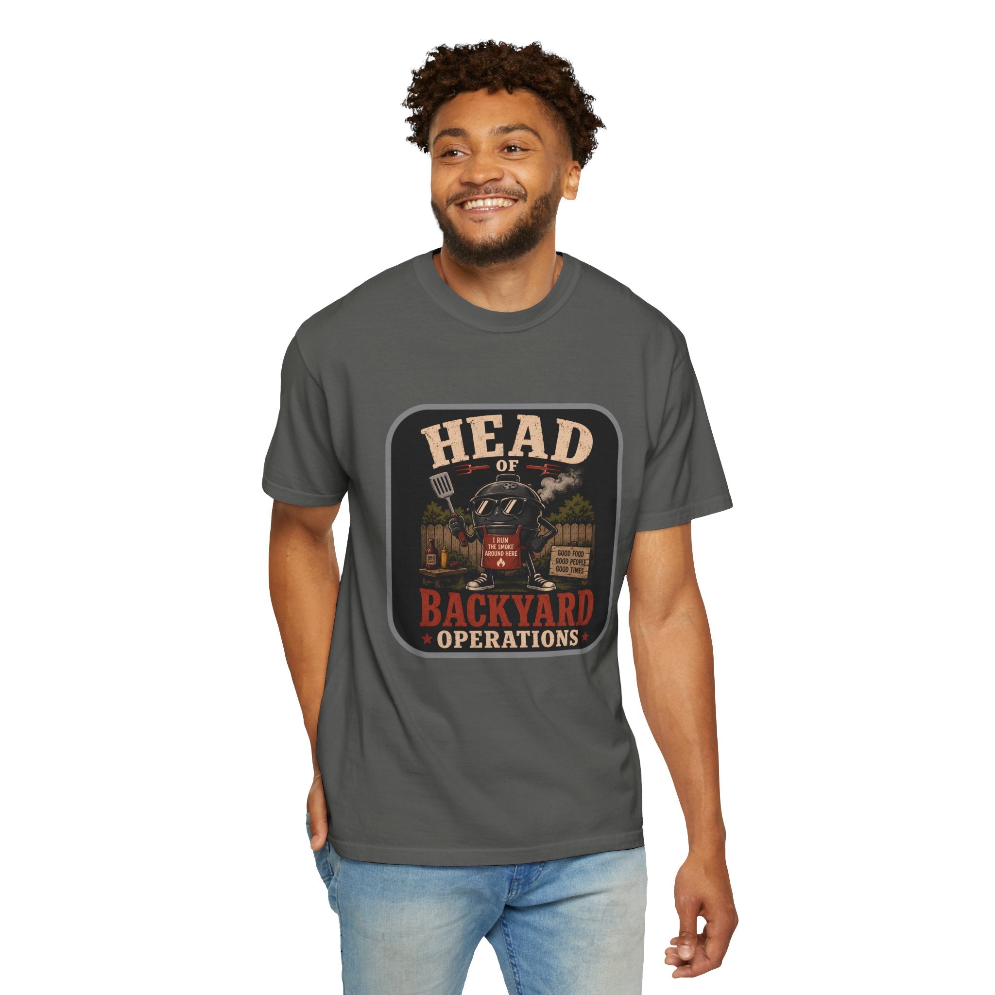 Head of Backyard Operations T-Shirt | BBQ Grill Vintage Graphic