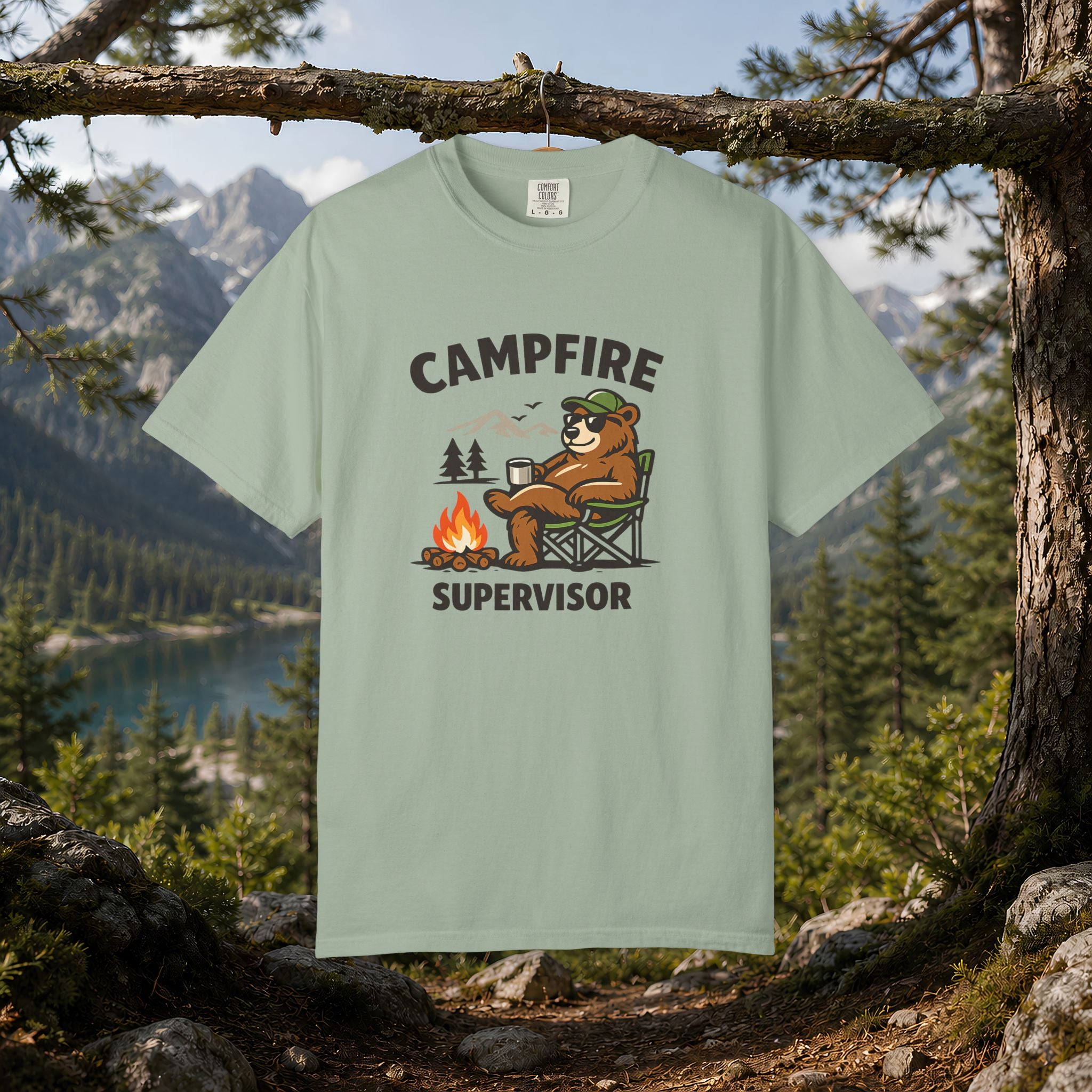Campfire Supervisor T-Shirt — Funny Bear Camping Tee