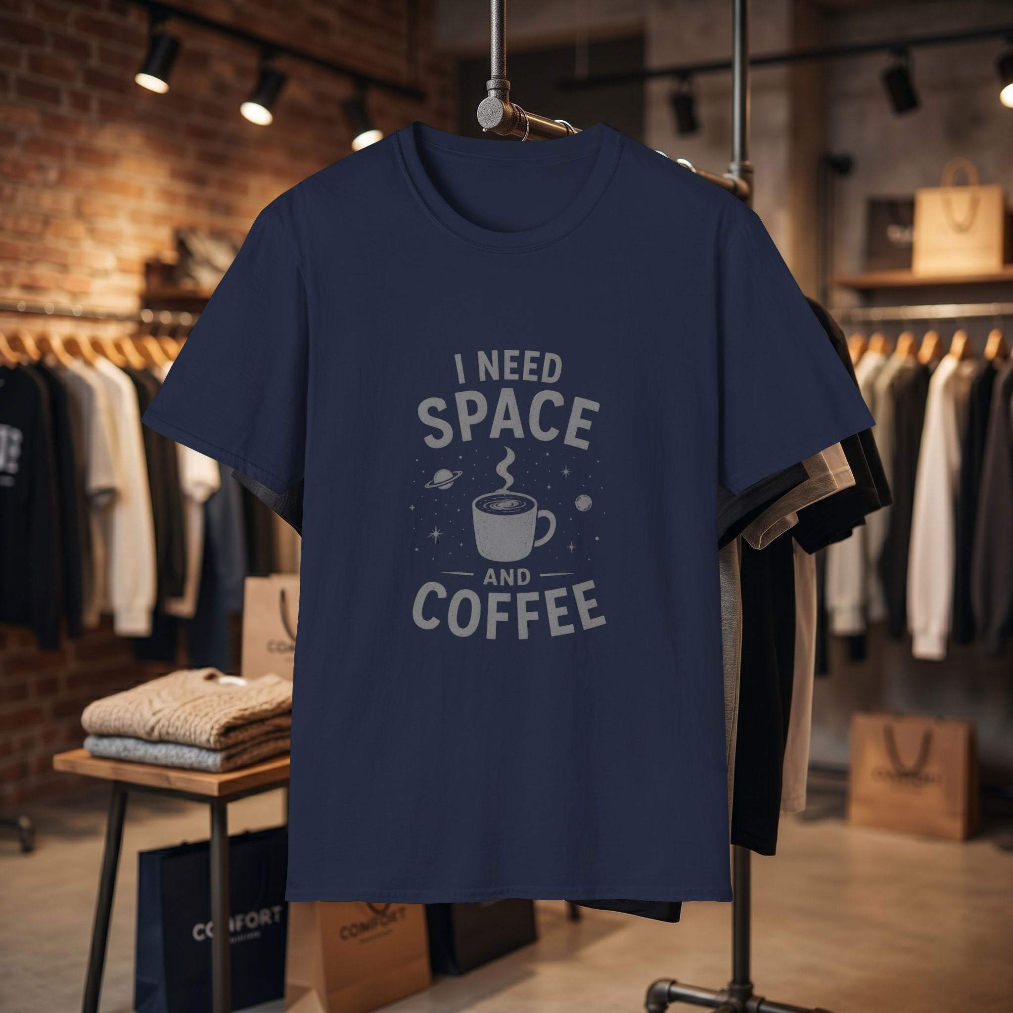 I Need Space and Coffee T-Shirt | Space Coffee Graphic Tee