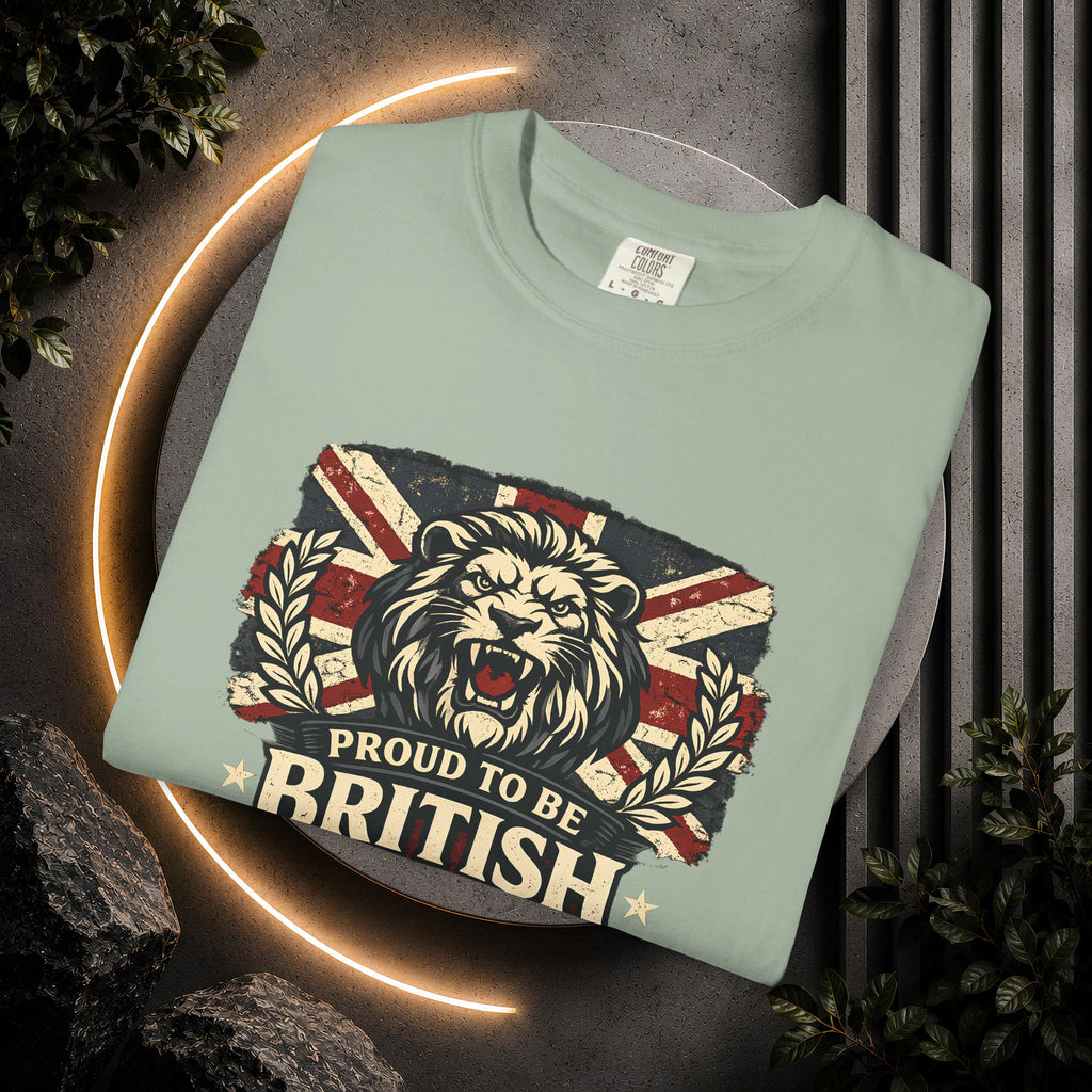 British Lion T-Shirt — "Proud to Be British" Union Jack Graphic Tee
