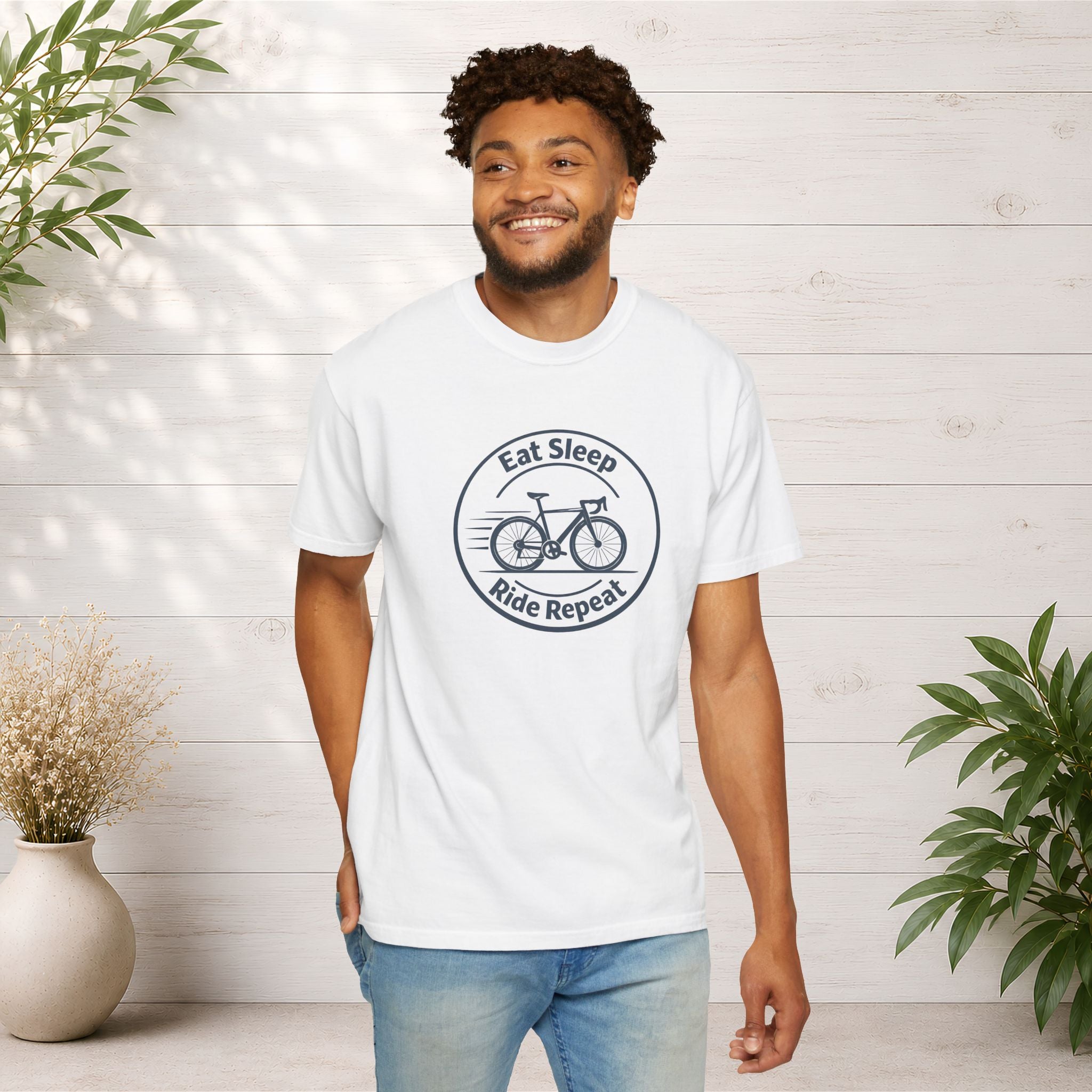 Cycling Tee — "Eat Sleep Ride Repeat" Bike Shirt
