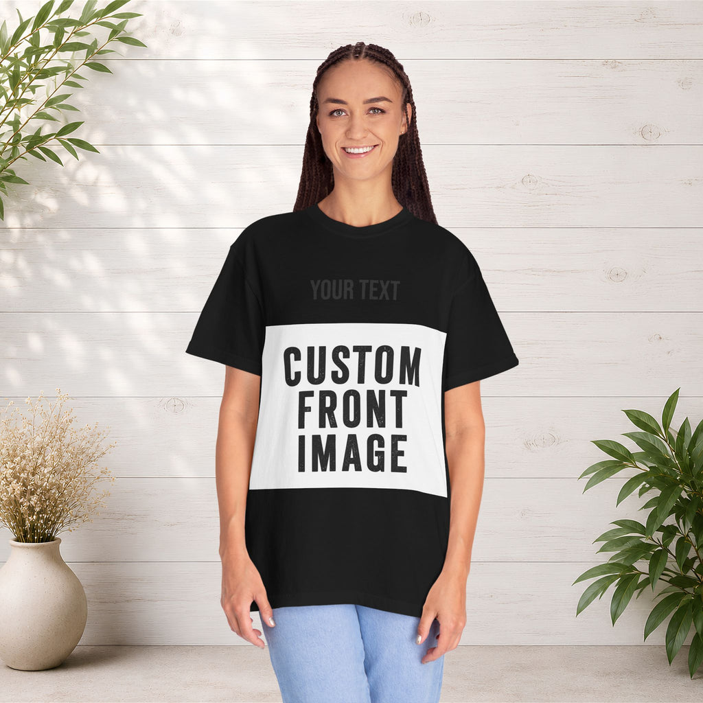 Custom Front Landscape Print T-Shirt — Personalized Text & Image Tee