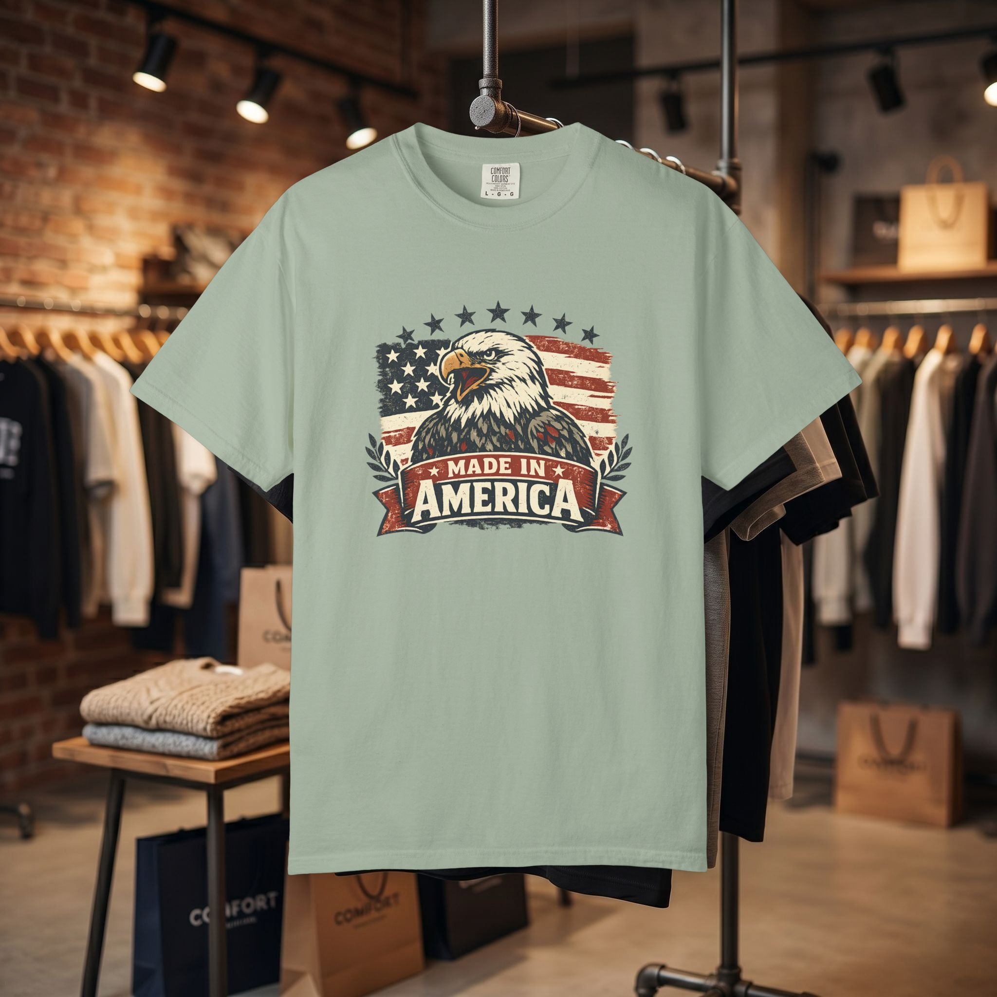 Made in America Eagle T-Shirt — Patriotic USA Flag Graphic Tee