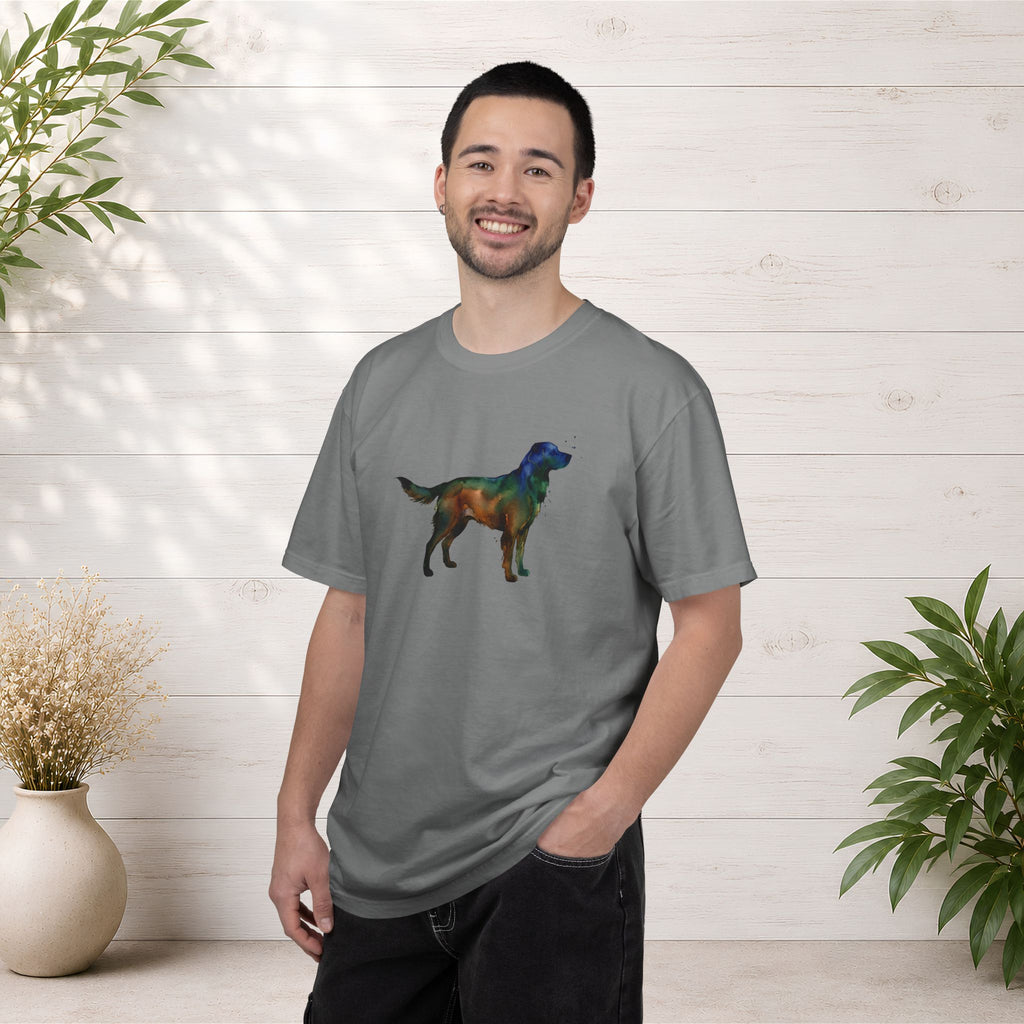 Golden Retriever Silhouette T-Shirt — Colorful Dog Graphic Tee for Pet Lovers