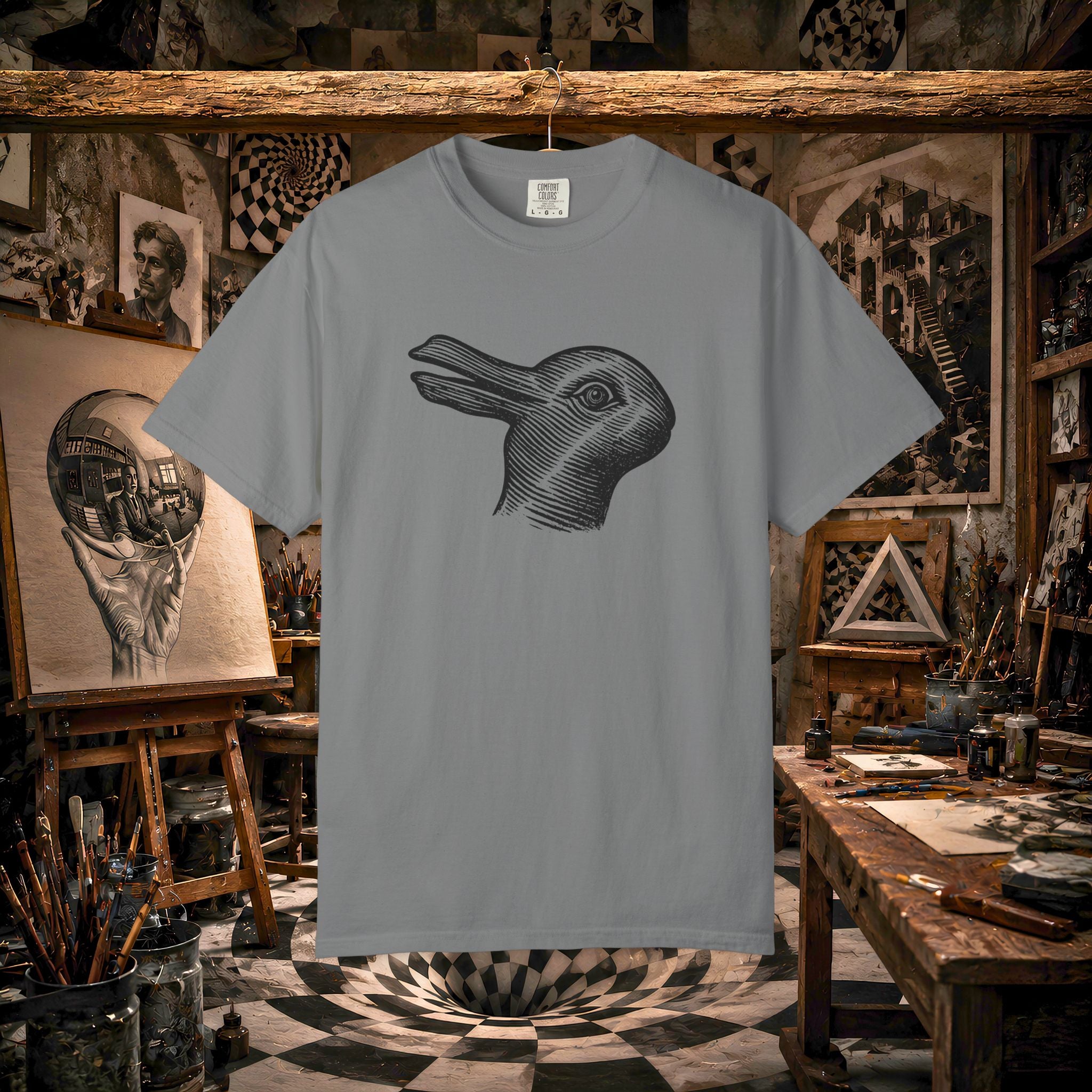 Vintage Optical Illusion Rabbit-Duck T-Shirt
