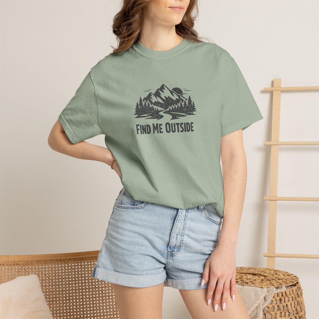 Find Me Outside Mountain T-Shirt — Outdoor Adventure Graphic Tee