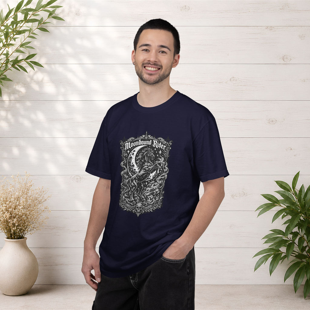 Moonbound Rider T‑Shirt — Gothic Horse Moon Design