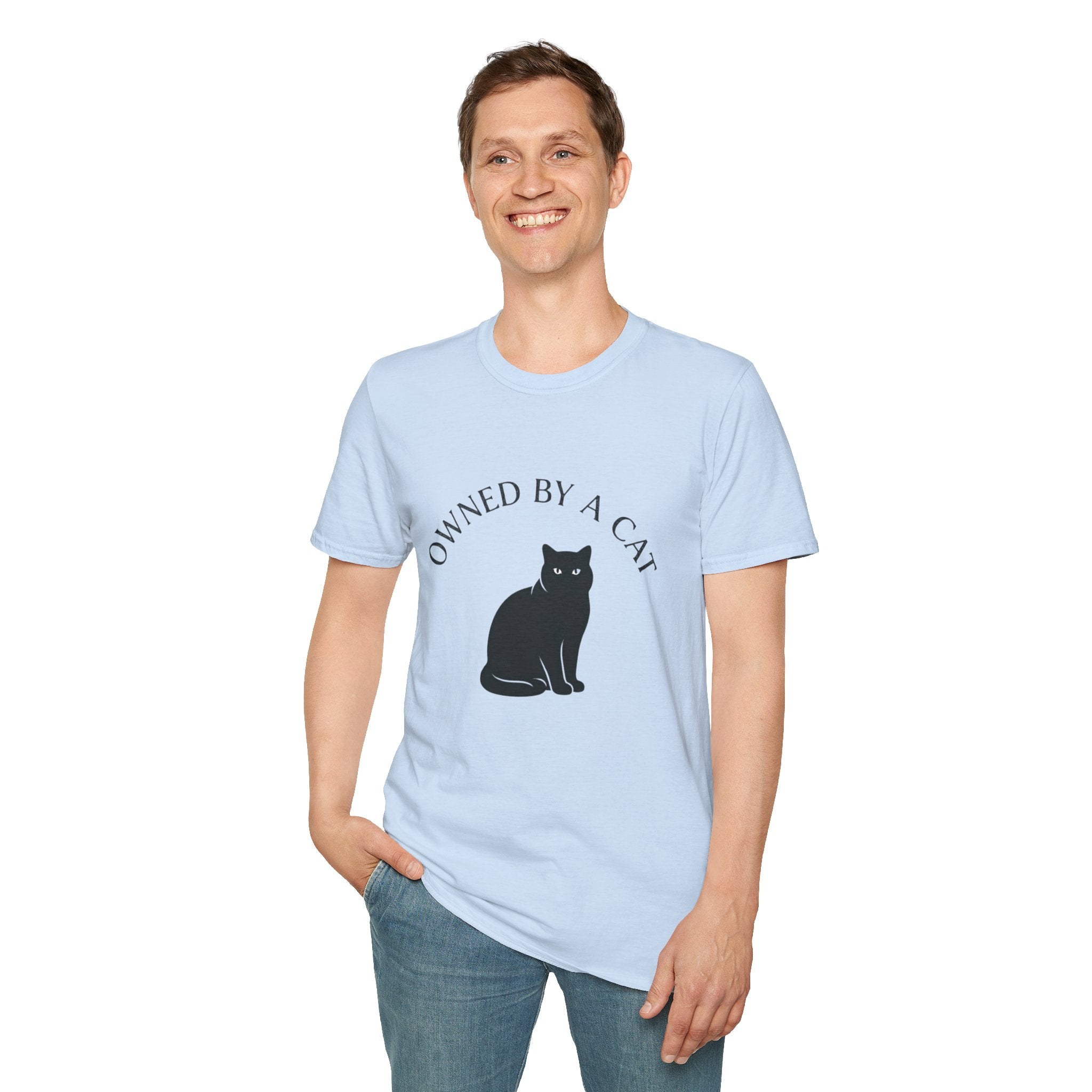 Owned By A Cat T-Shirt | Cat Silhouette Tee, Cat Lover Shirt