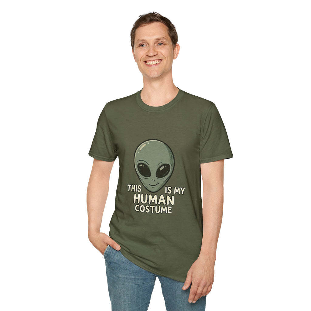 Alien Head This Is My Human Costume T-Shirt | Funny Extraterrestrial Design