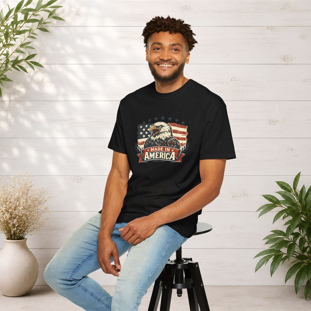Made in America Eagle T-Shirt — Patriotic USA Flag Graphic Tee