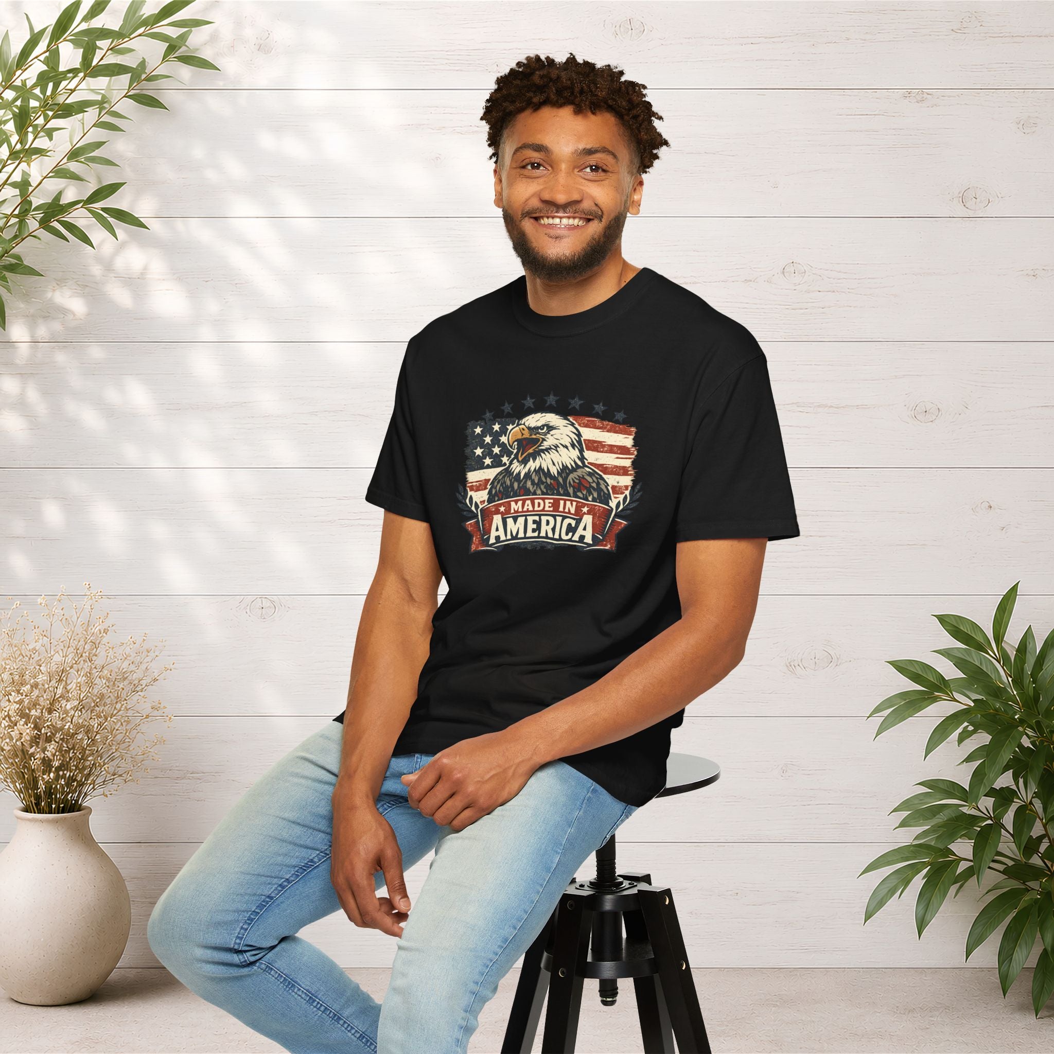 Made in America Eagle T-Shirt — Patriotic USA Flag Graphic Tee