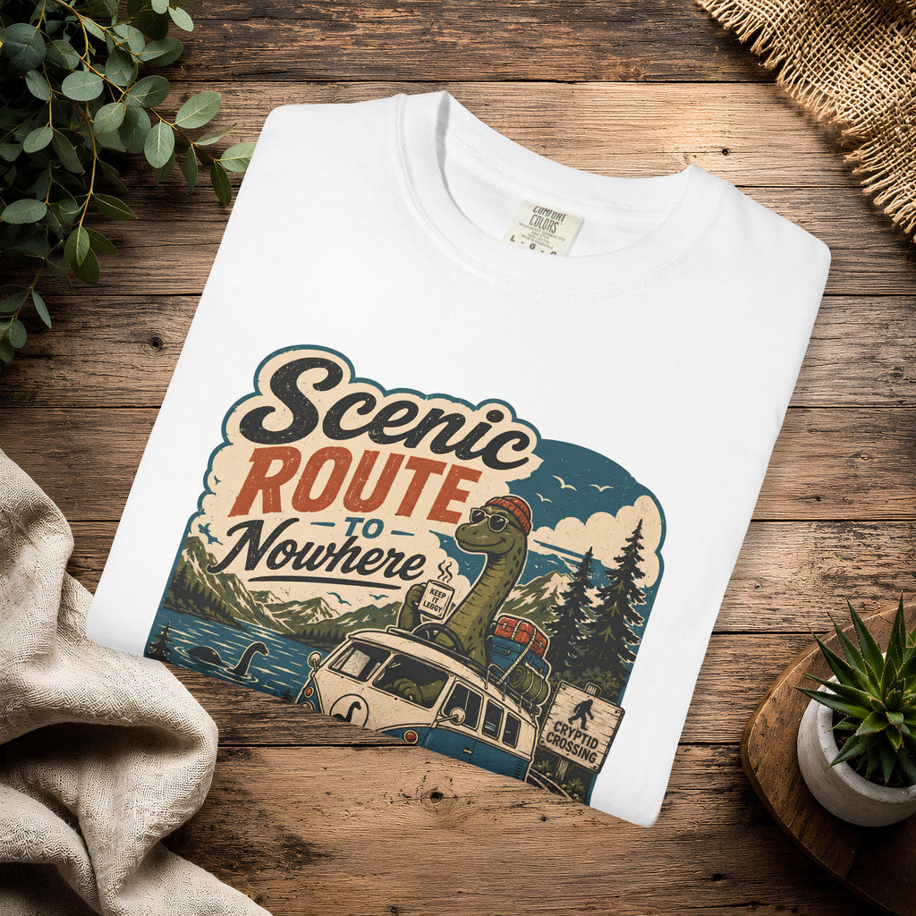 Scenic Route Vintage Camper Nessy T-Shirt — Road Trip Adventure Tee