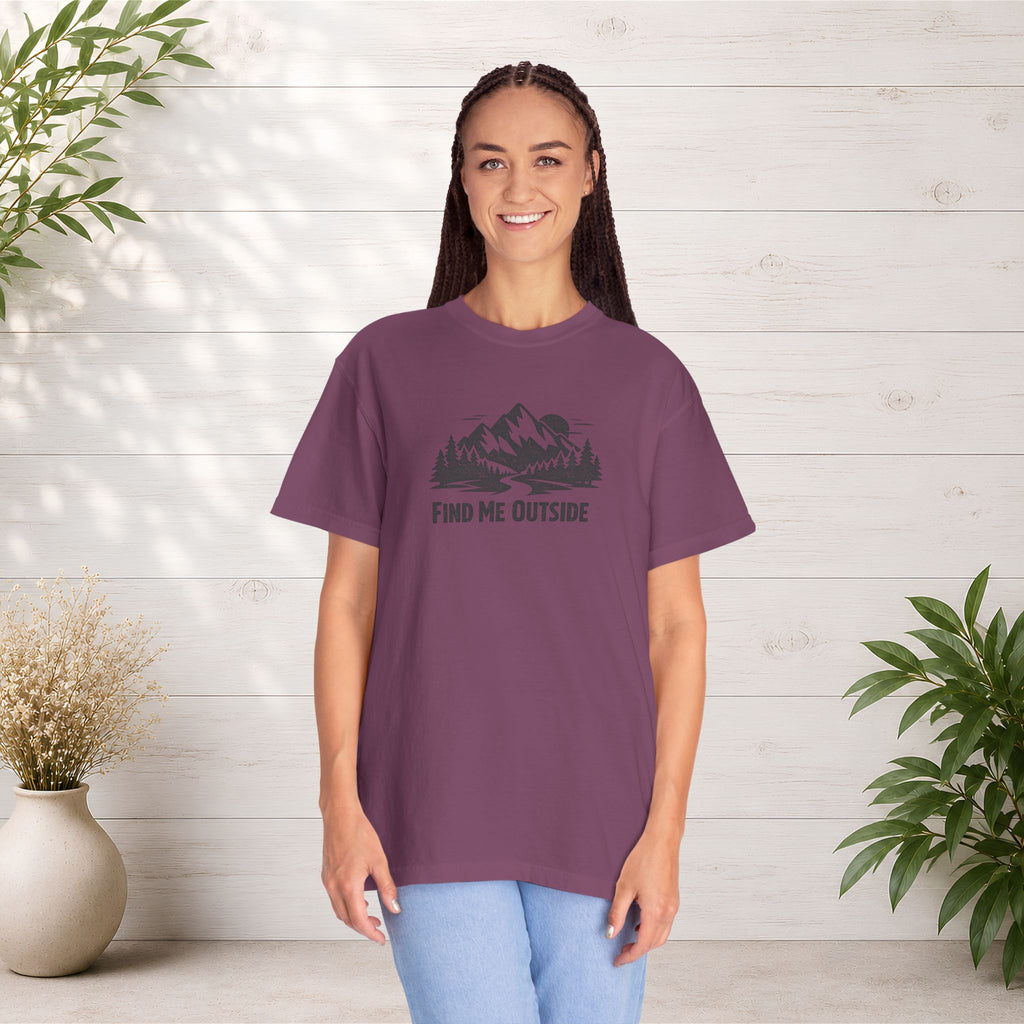 Find Me Outside Mountain T-Shirt — Outdoor Adventure Graphic Tee