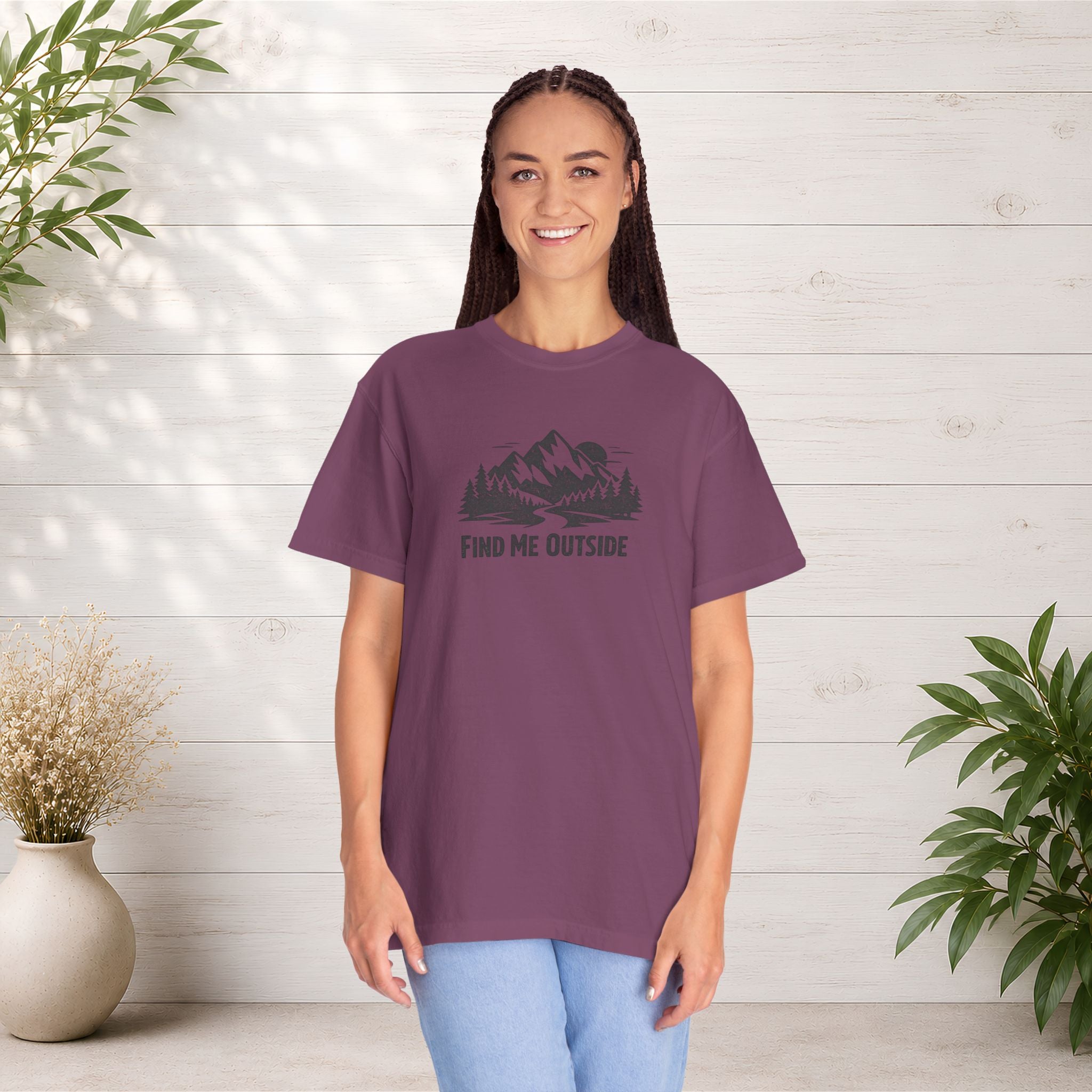 Find Me Outside Mountain T-Shirt — Outdoor Adventure Graphic Tee