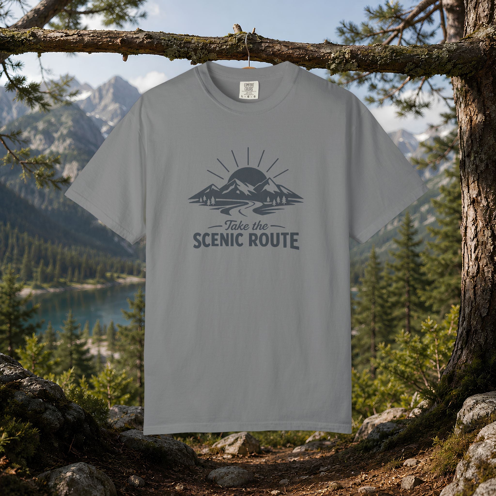 Scenic Route T‑Shirt — Take the Scenic Route Mountain Adventure Tee
