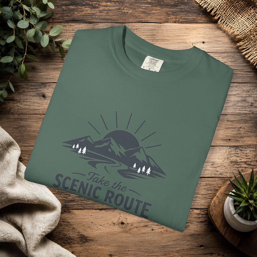 Scenic Route T‑Shirt — Take the Scenic Route Mountain Adventure Tee