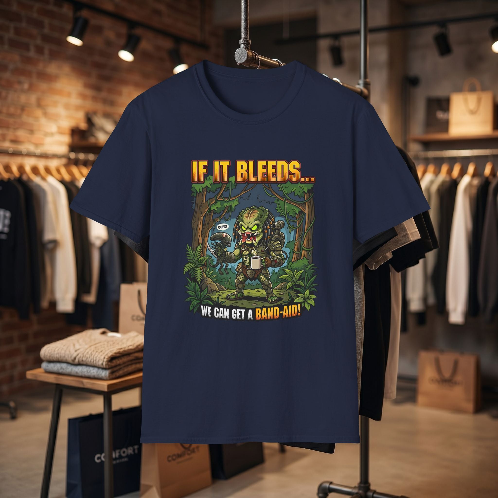 Predator "If It Bleeds" Forest Design T-Shirt | Horror Movie Character
