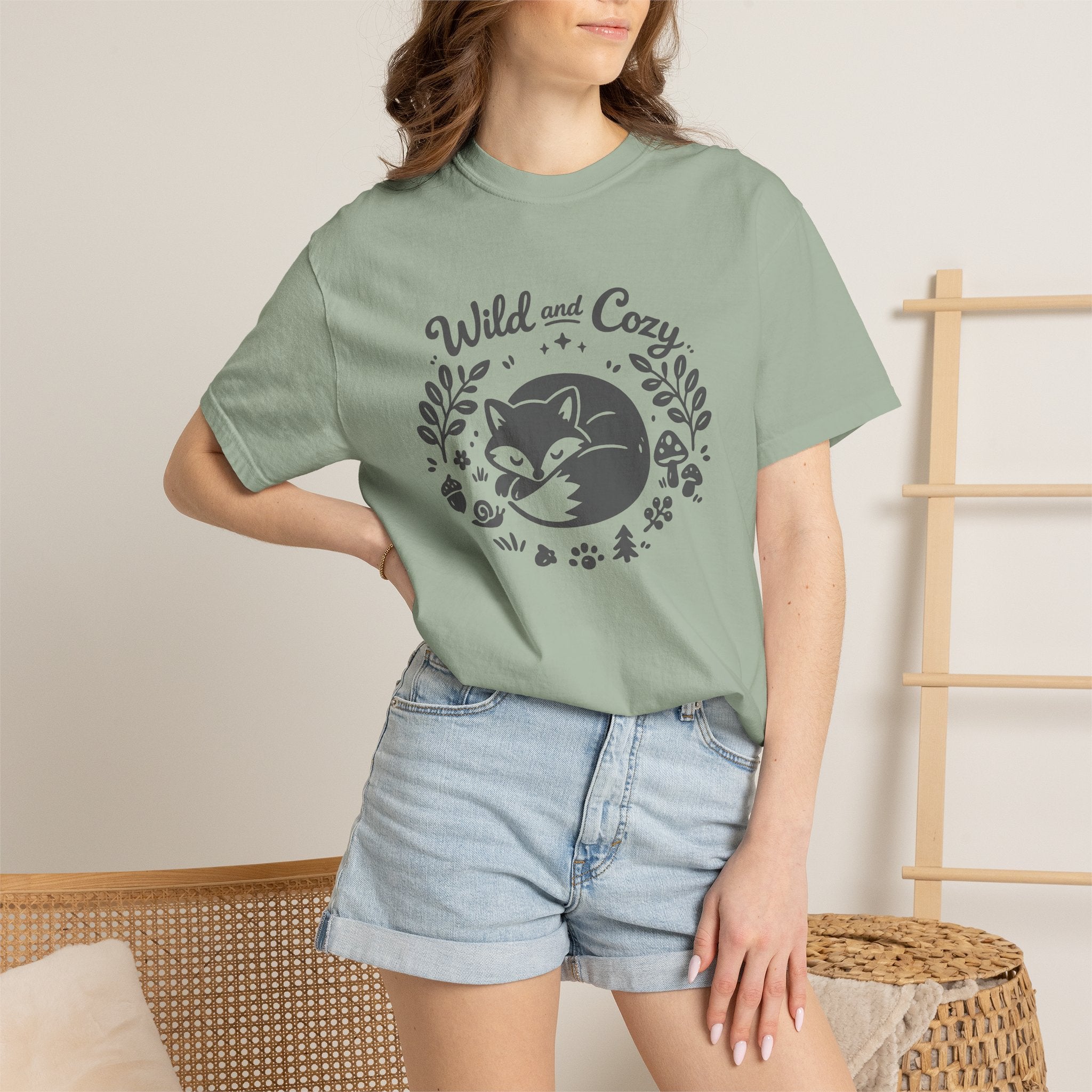 "Wild and Cozy" Fox Graphic T-Shirt
