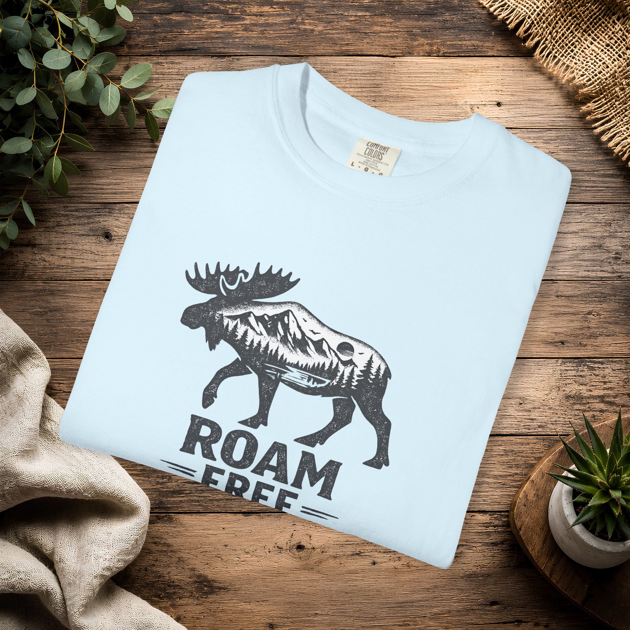Roam Free Moose T-Shirt — Outdoorsy Nature Graphic Tee