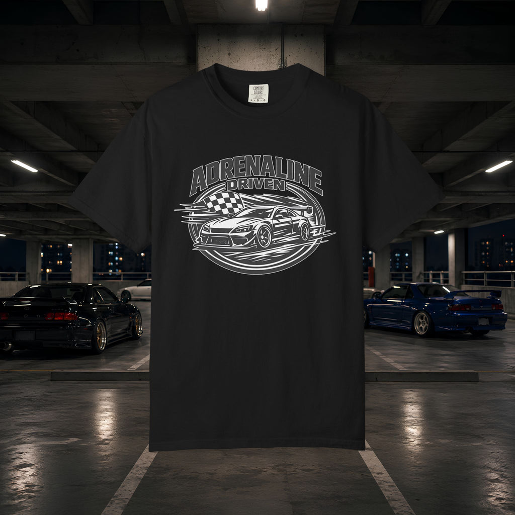 Adrenaline Driven Racing Tee — Street Race Car Graphic T-Shirt