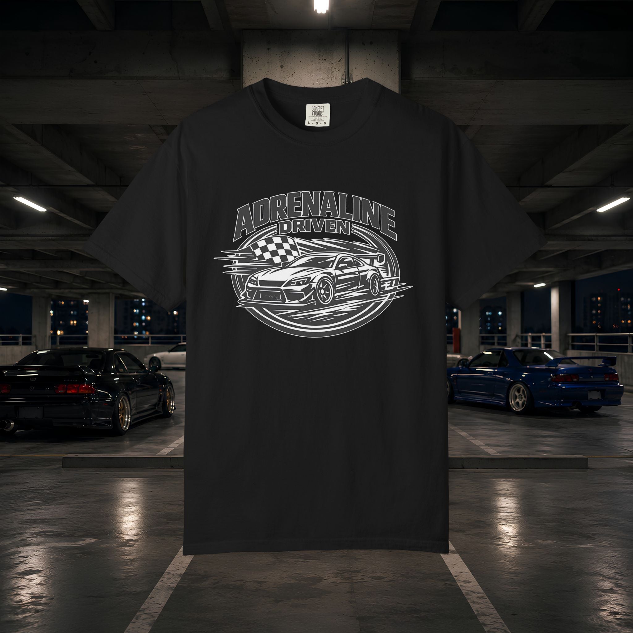 Adrenaline Driven Racing Tee — Street Race Car Graphic T-Shirt