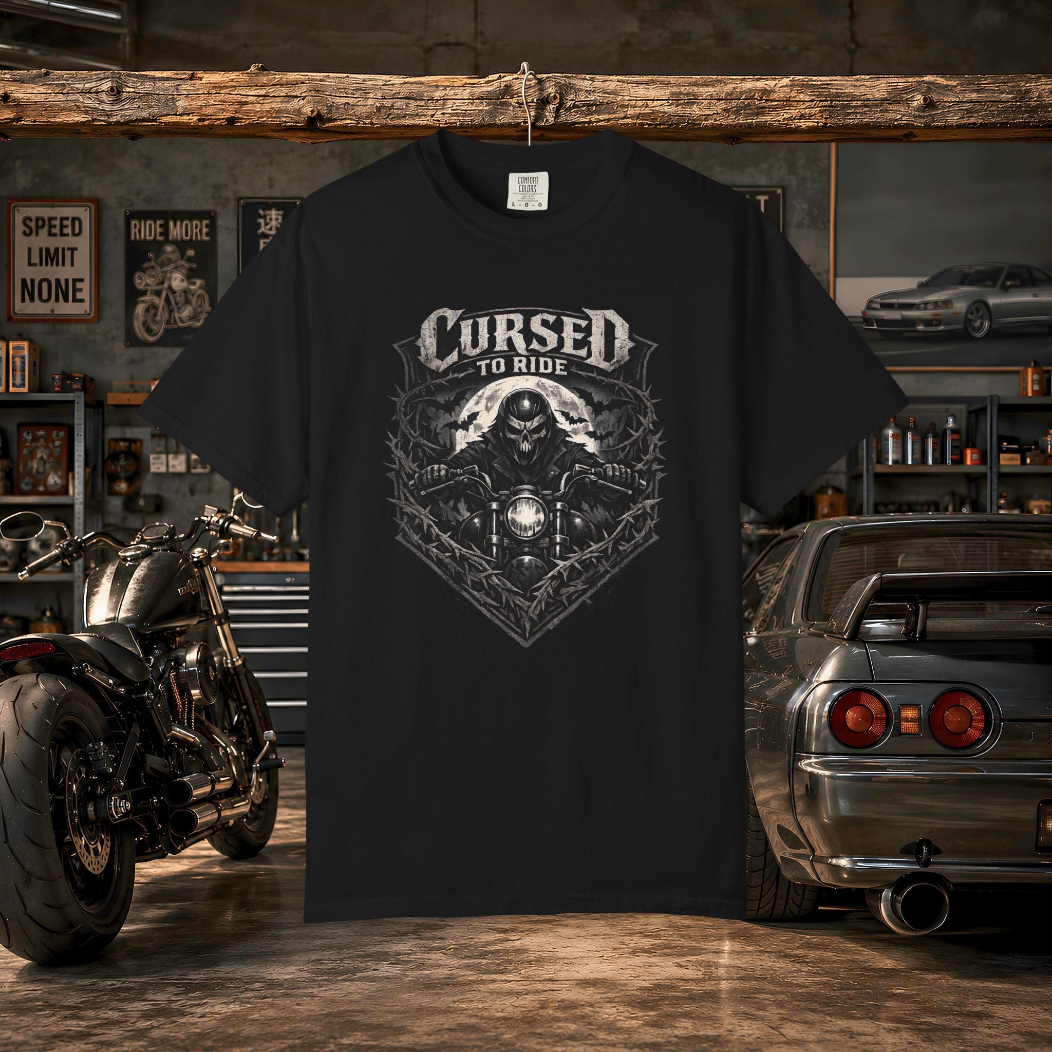 Cursed to Ride Motorcycle Graphic T-Shirt
