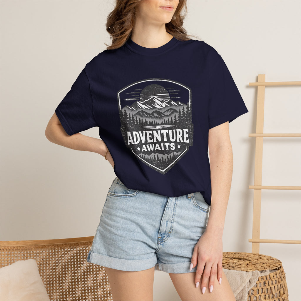 Adventure Awaits T-Shirt — Mountain Hiking Outdoors Tee