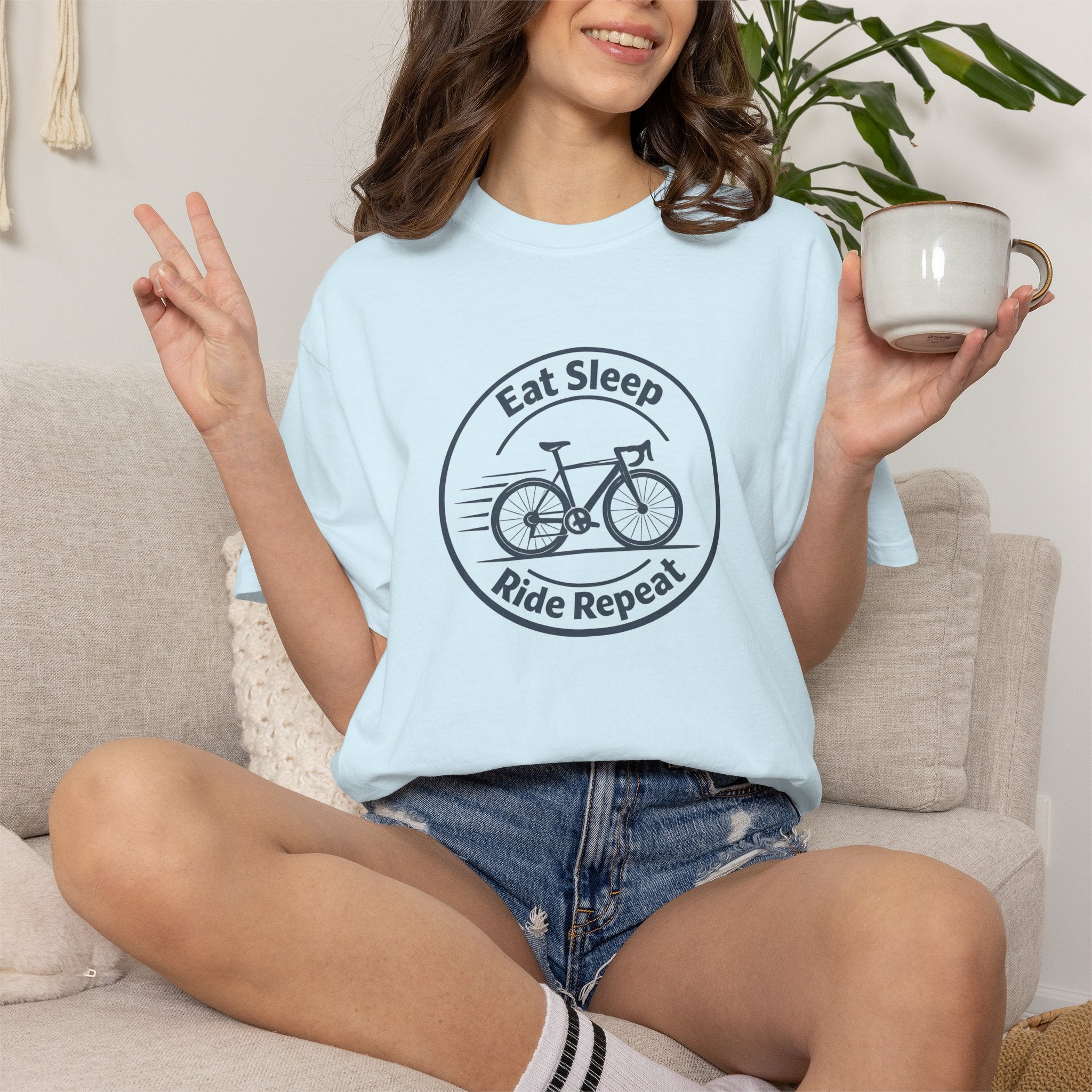 Cycling Tee — "Eat Sleep Ride Repeat" Bike Shirt