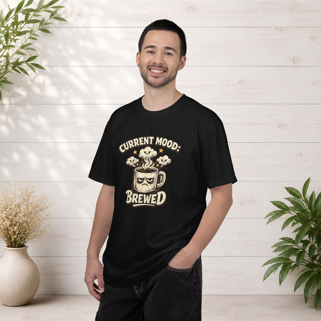 Coffee T-Shirt — "Current Mood: Brewed" Graphic Tee