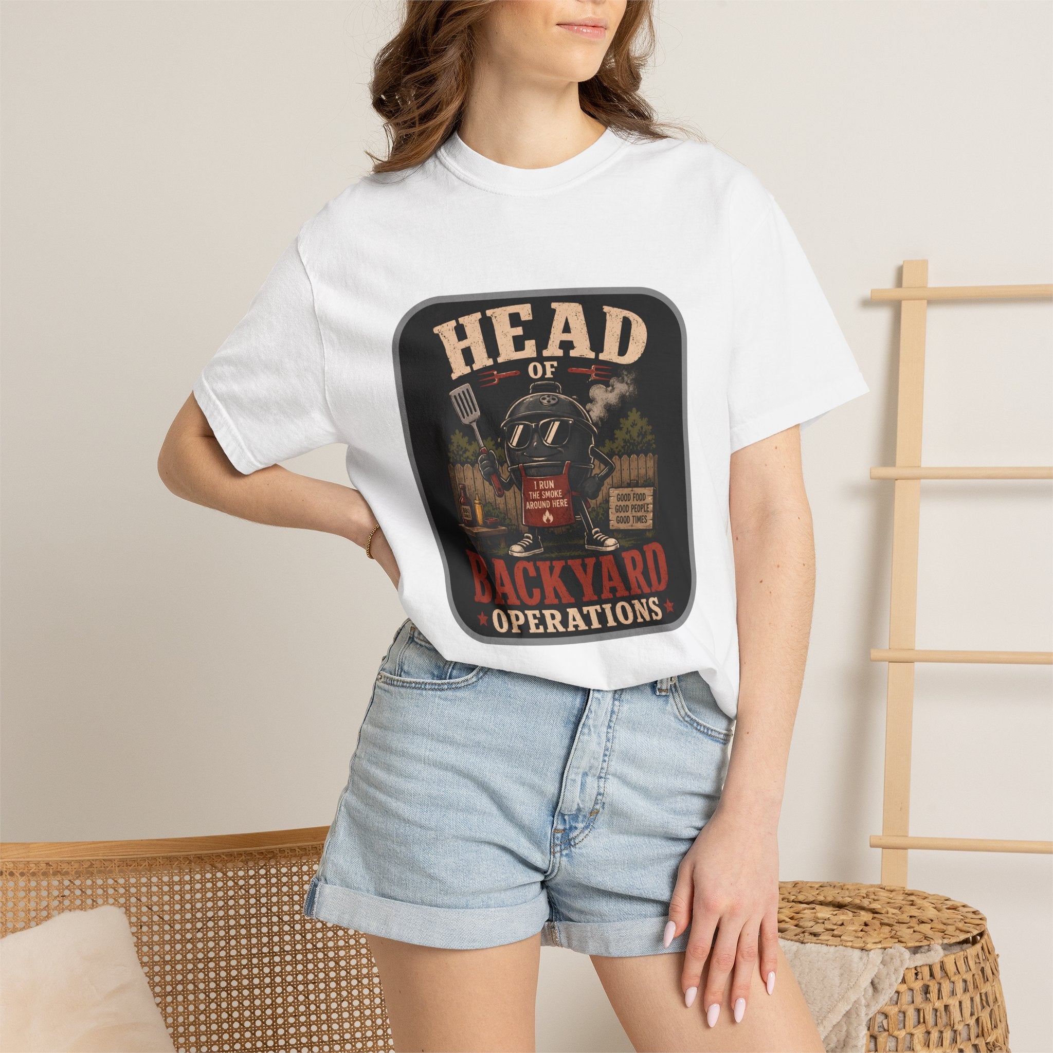 Head of Backyard Operations T-Shirt | BBQ Grill Vintage Graphic