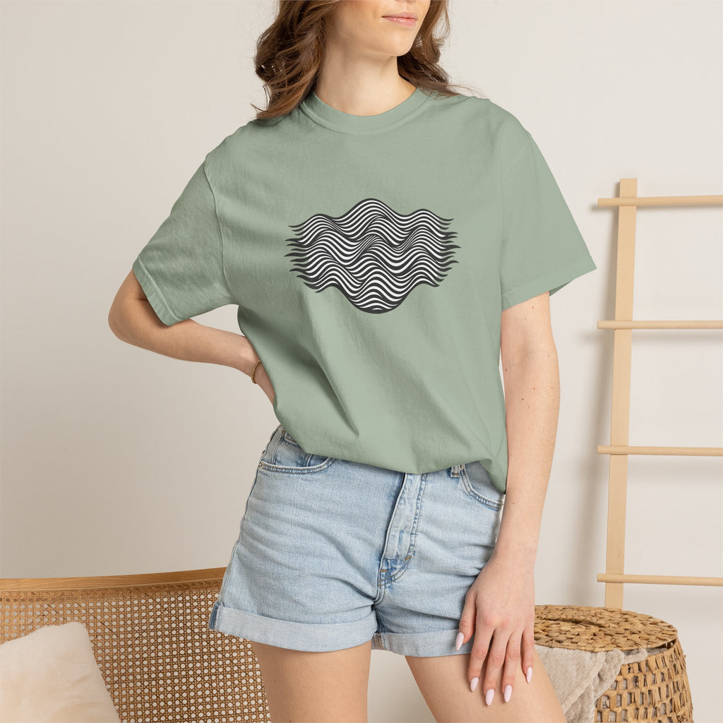 Minimal Wave Graphic T-Shirt — Abstract Line Art Tee