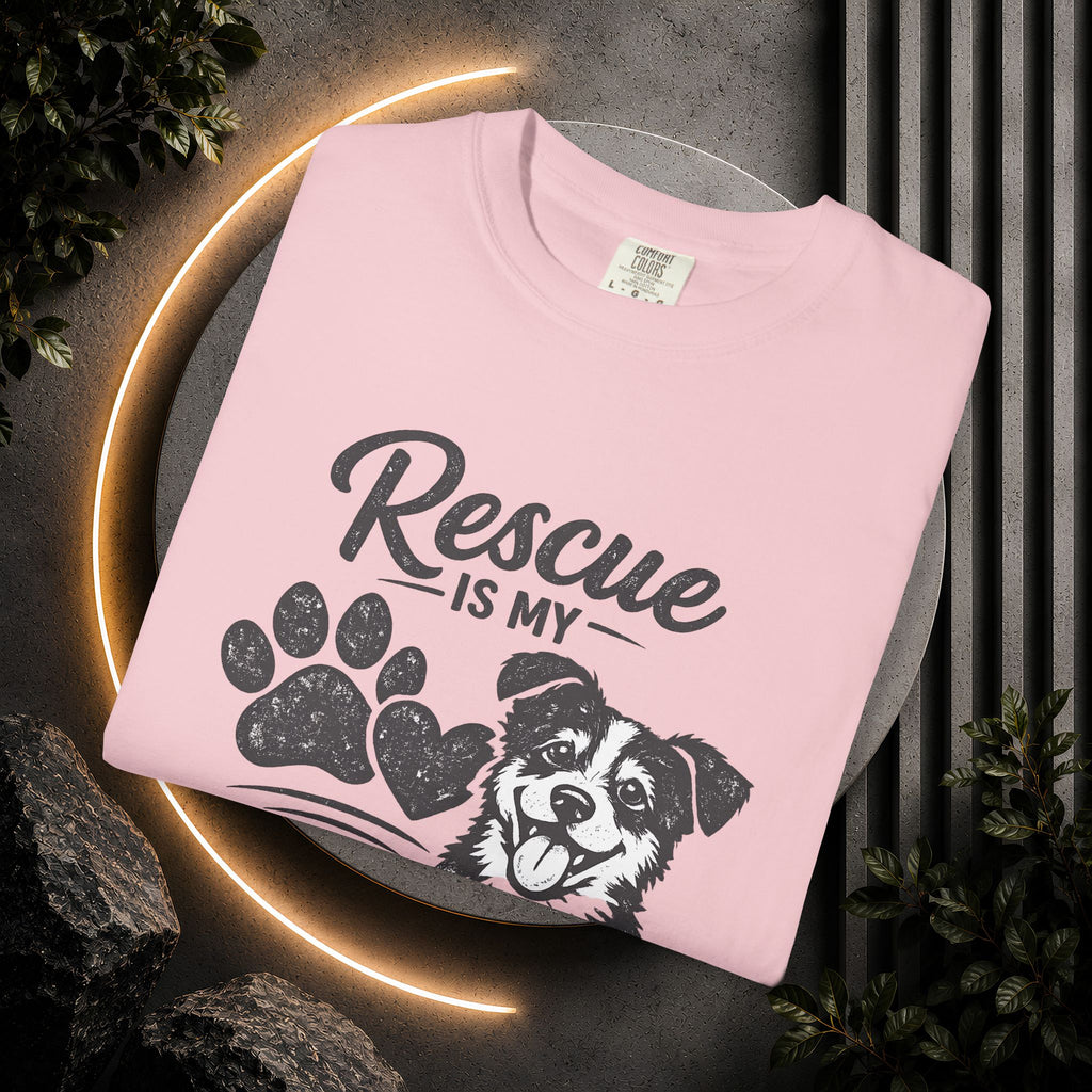 Rescue Is My Favorite Breed T-Shirt — Dog Rescue Paw Print Tee