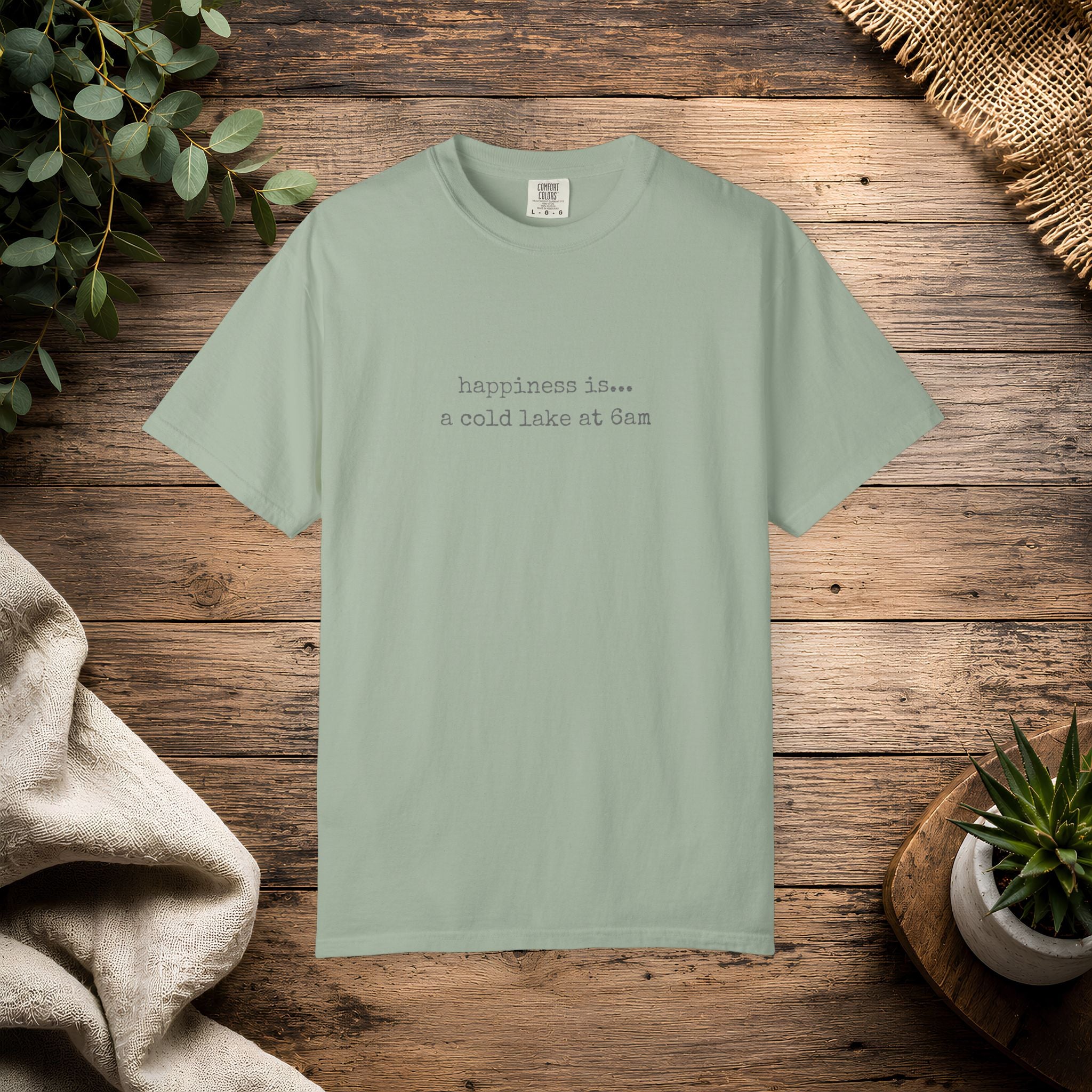 Happiness Is a Cold Lake at 6am T-shirt | Cold Water Swimming Tee