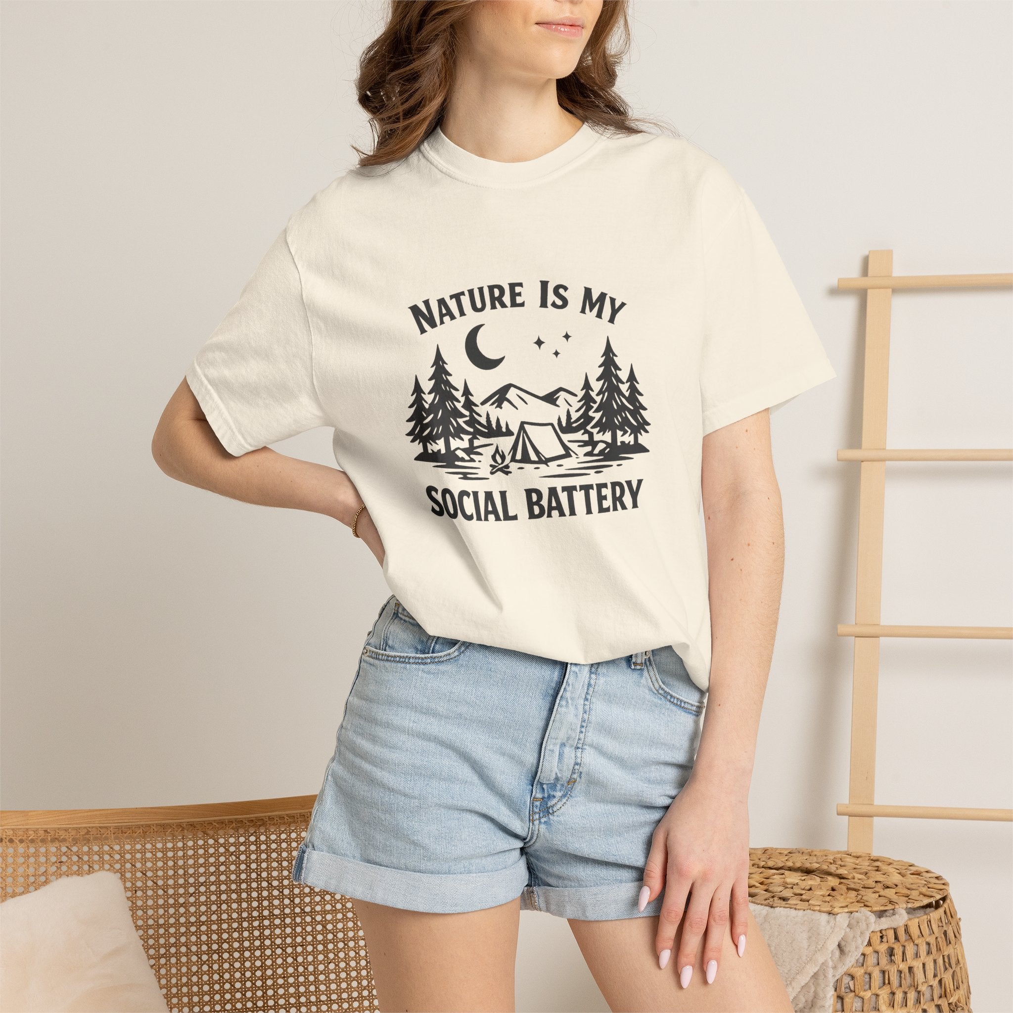 Nature Is My Social Battery T-Shirt — Outdoor Enthusiast Graphic Tee