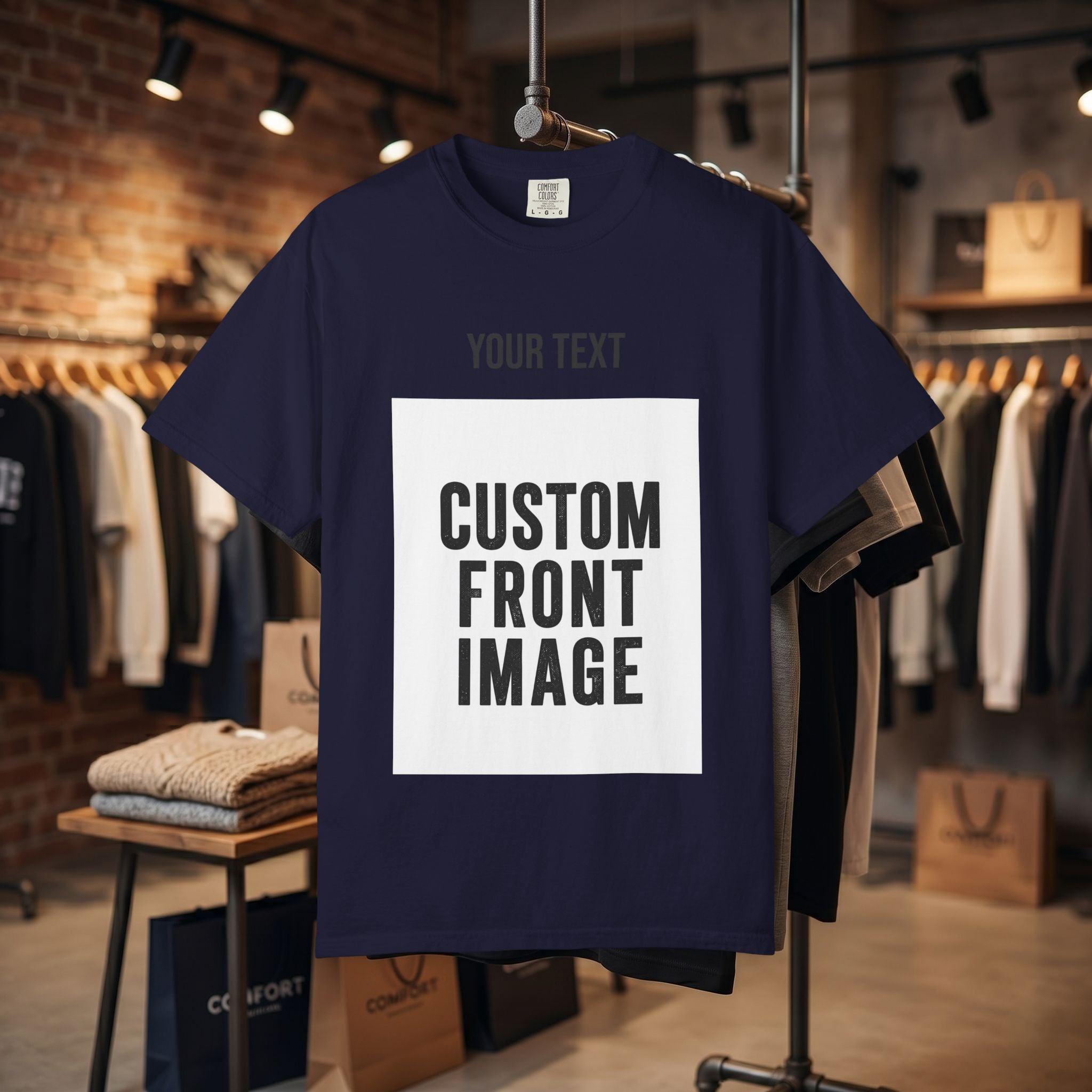 Custom Front Portrait Print T-Shirt — Personalized Text & Image Tee