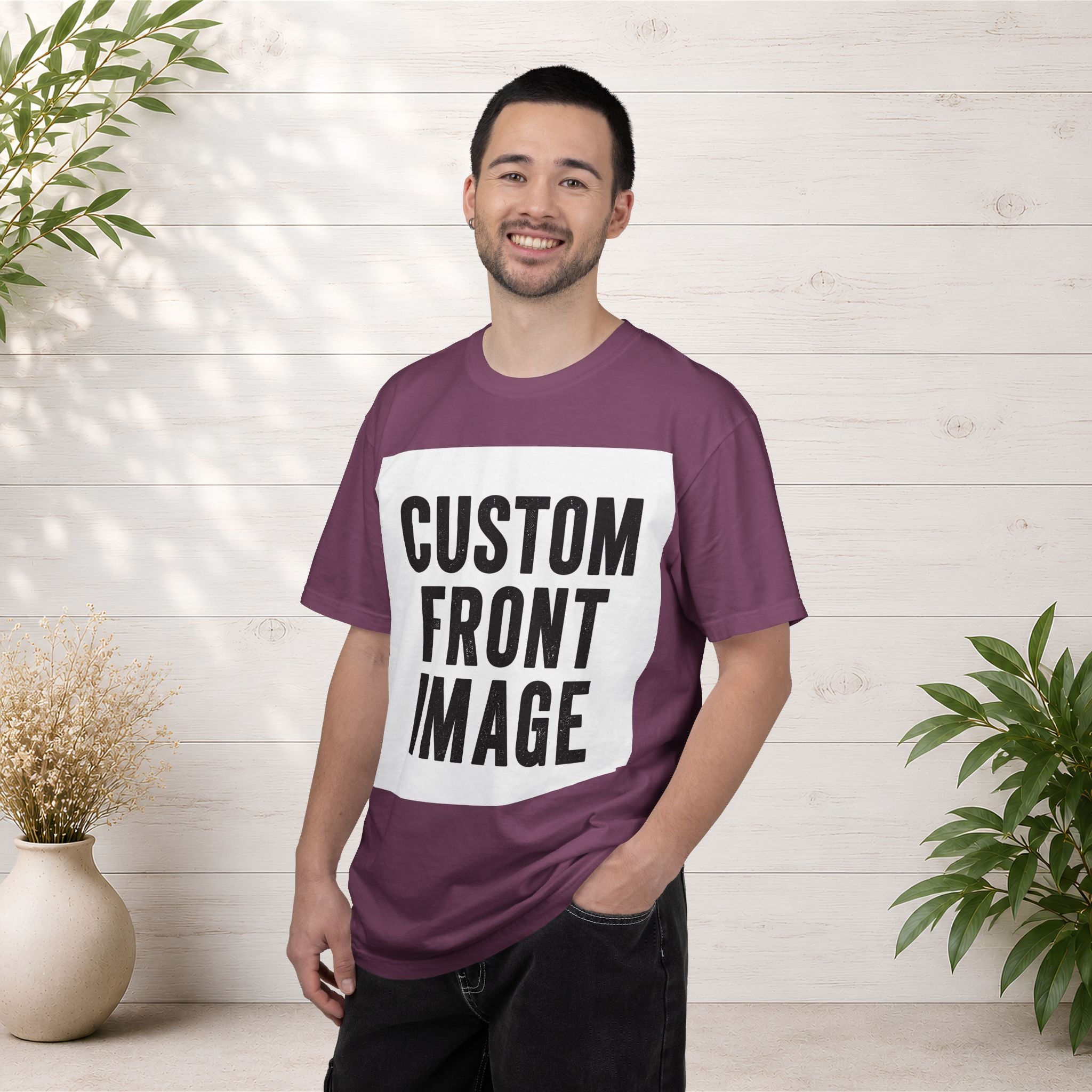 Custom Square Image Front T-Shirt - Add Your Own Image